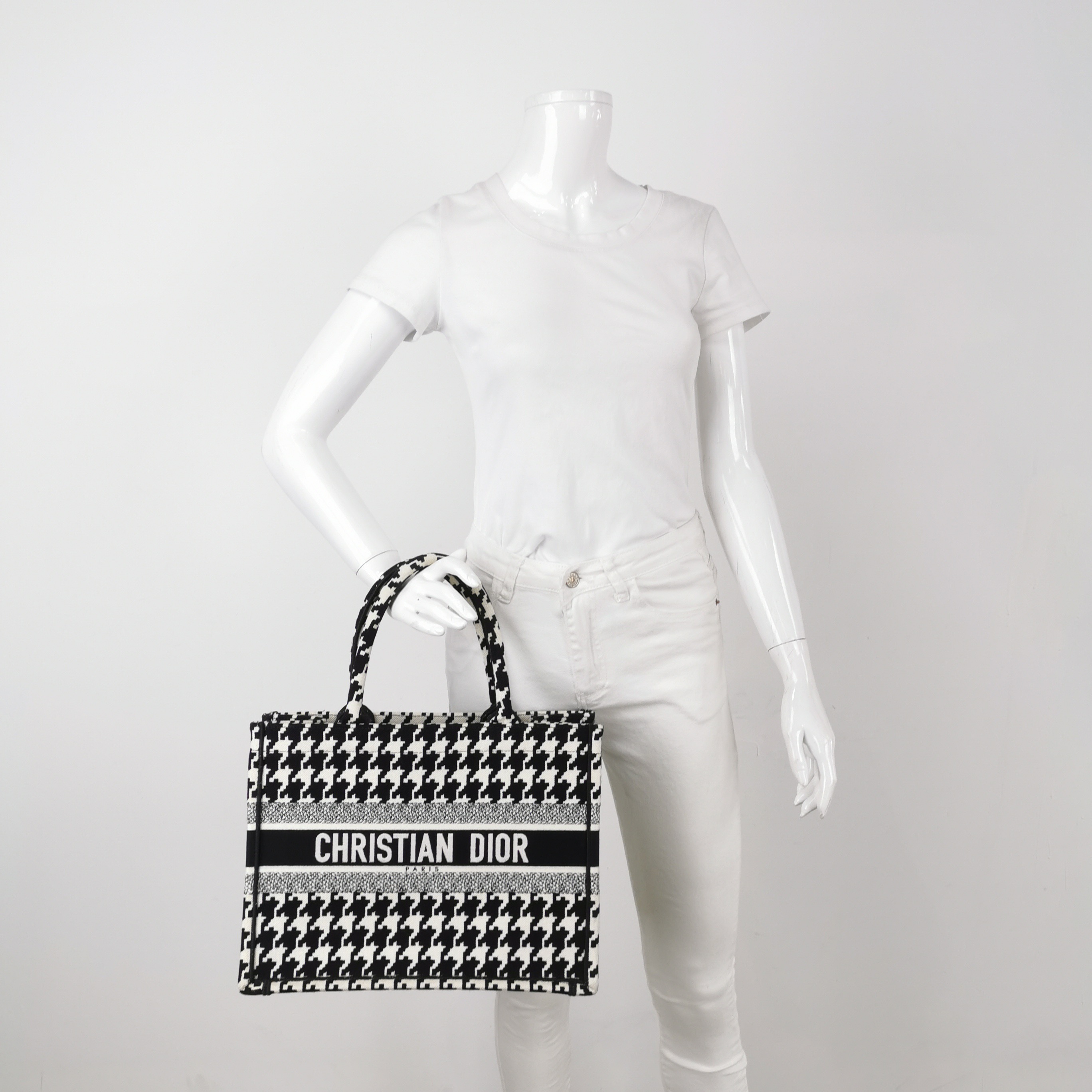 Christian Dior Book Tote Houndstooth Canvas Medium — alternate view