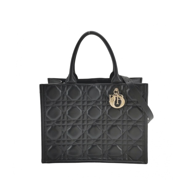 Christian Dior Book Tote with Strap Cannage Quilt Lambskin Medium — pre-owned, Vierlot
