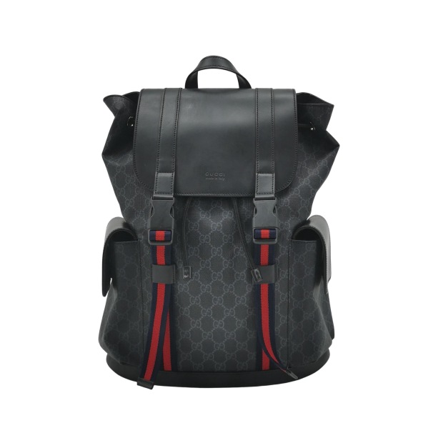 Gucci Double Pocket Buckle Backpack GG Coated Canvas Large — pre-owned, Vierlot
