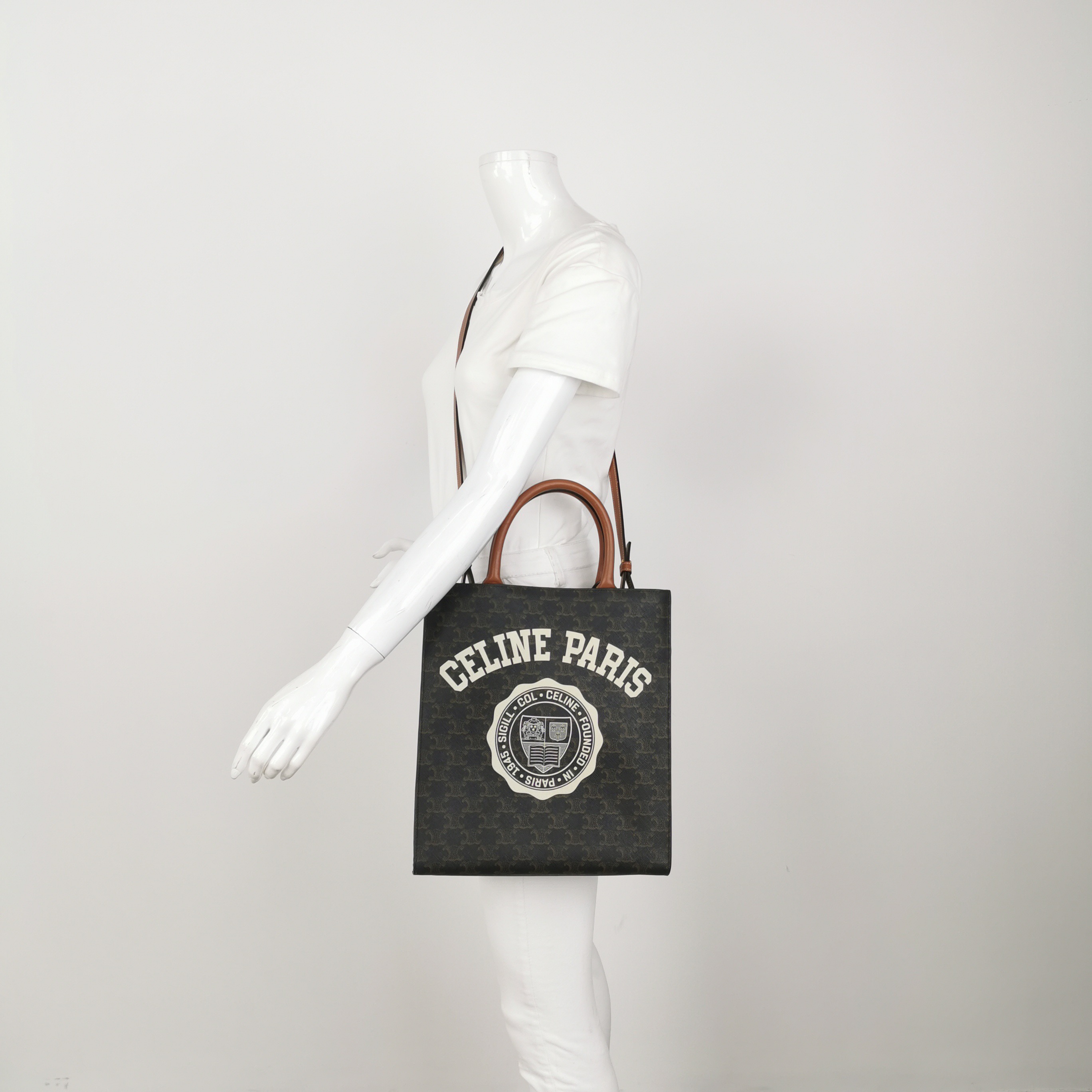 Celine Vertical Cabas Tote Triomphe Coated Canvas Mini — alternate view