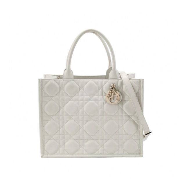 Christian Dior Book Tote with Strap Cannage Quilt Lambskin Medium — pre-owned, Vierlot