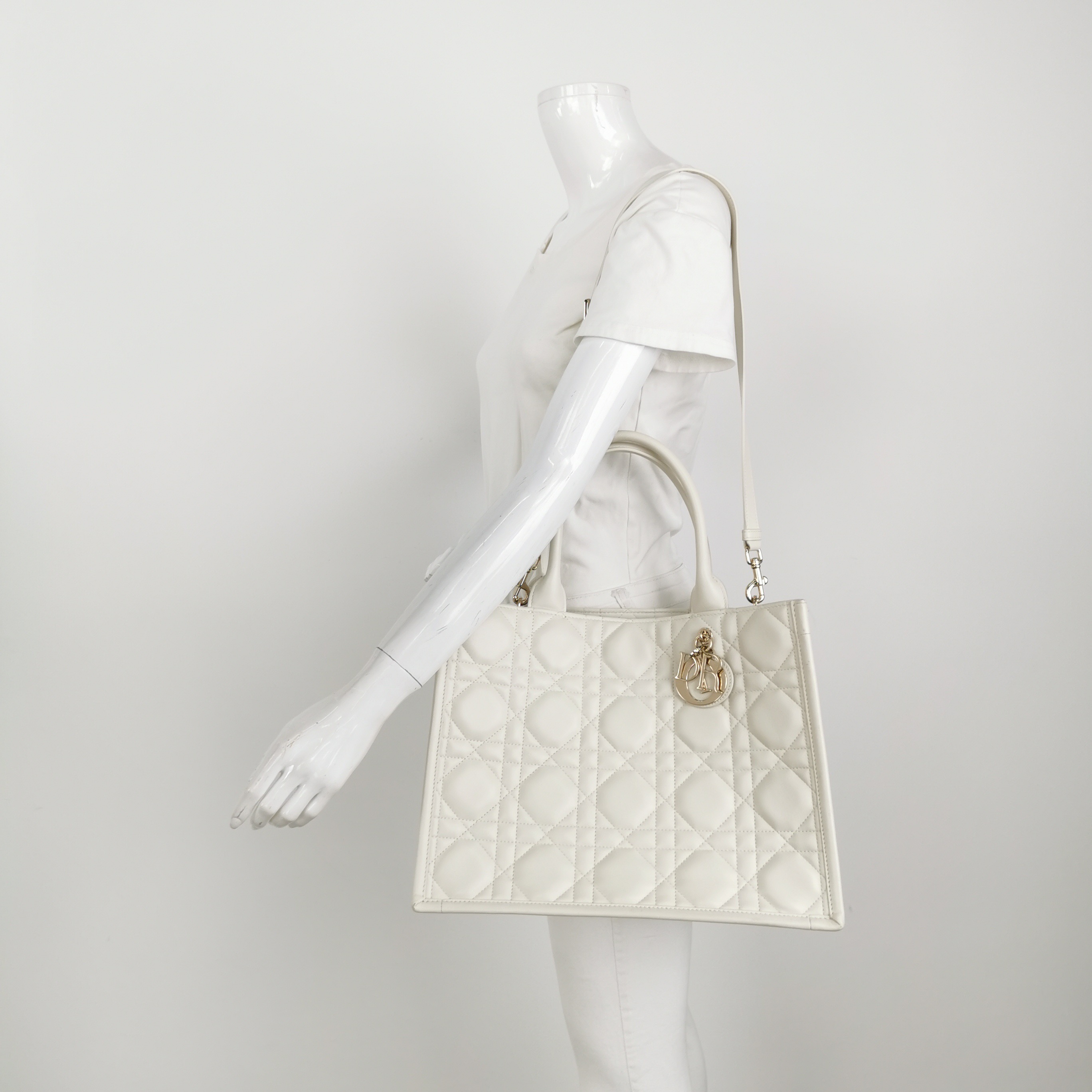 Christian Dior Book Tote with Strap Cannage Quilt Lambskin Medium — alternate view
