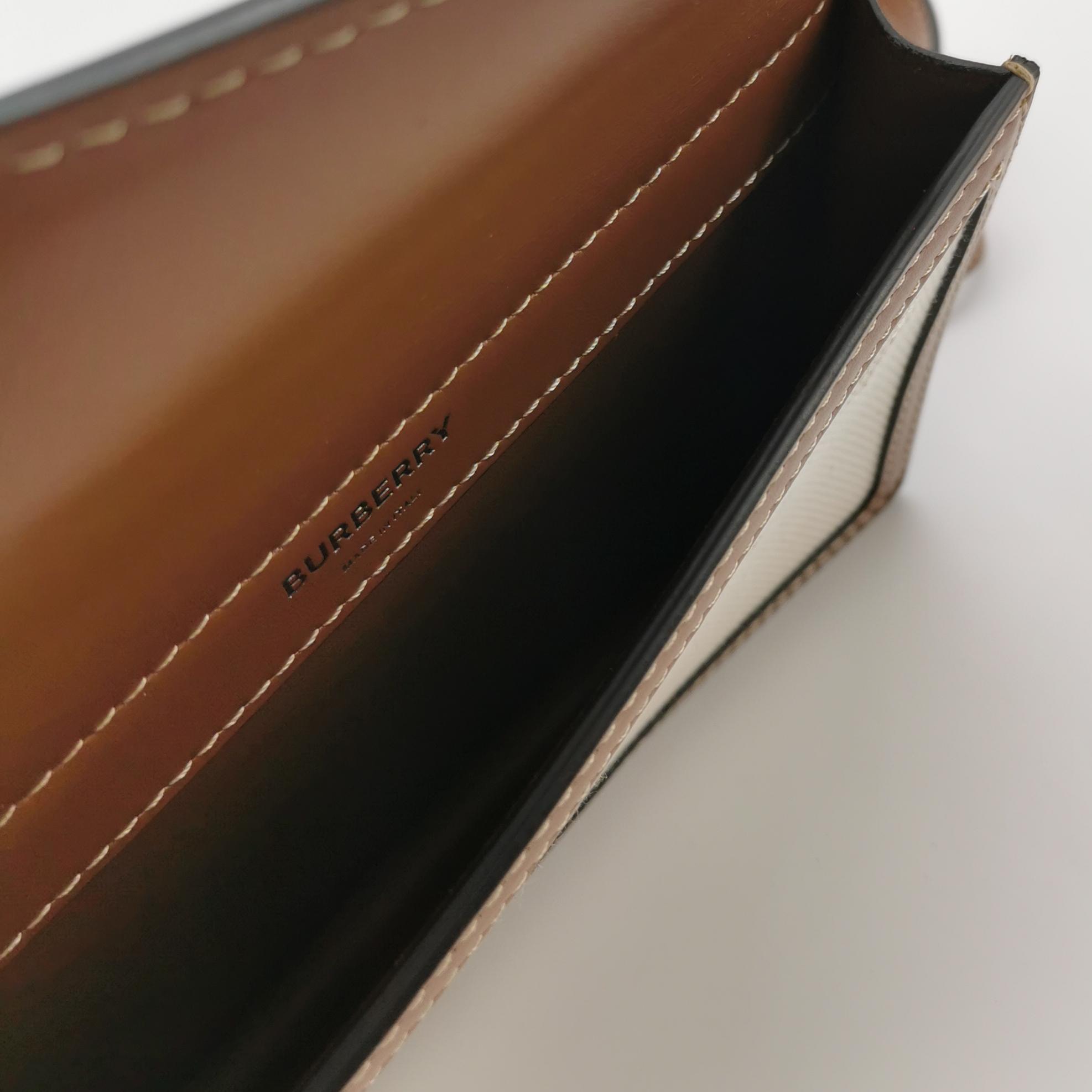 Burberry Logo Title Pocket Crossbody Bag Canvas and Leather Mini — photo 7 of 15