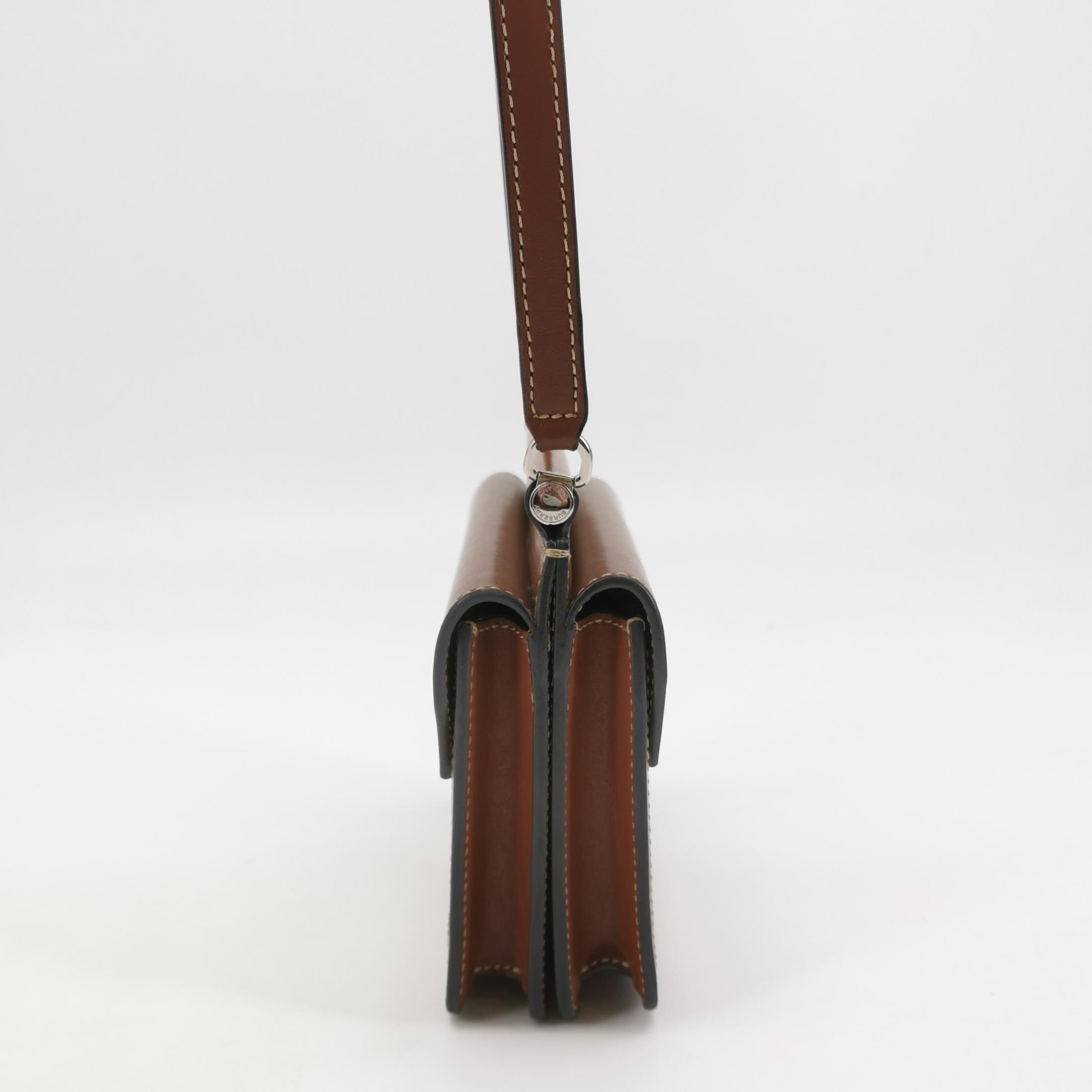 Burberry Logo Title Pocket Crossbody Bag Canvas and Leather Mini — photo 5 of 15
