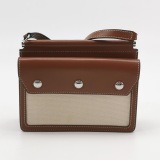 Burberry Logo Title Pocket Crossbody Bag Canvas and Leather Mini — thumbnail 3
