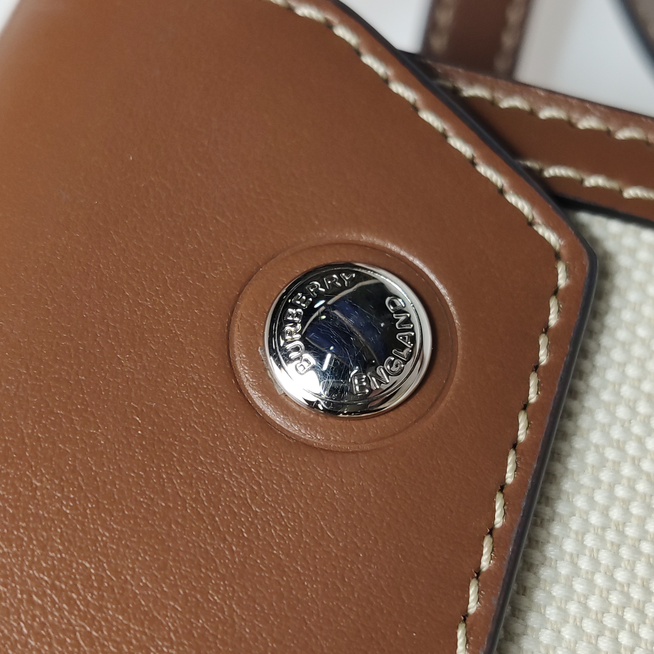 Burberry Logo Title Pocket Crossbody Bag Canvas and Leather Mini — photo 10 of 15