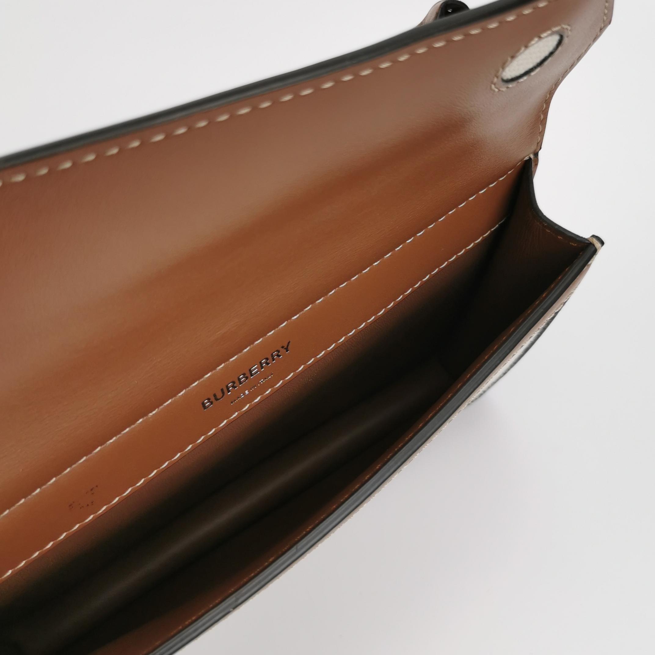 Burberry Logo Title Pocket Crossbody Bag Canvas and Leather Mini — photo 7 of 13