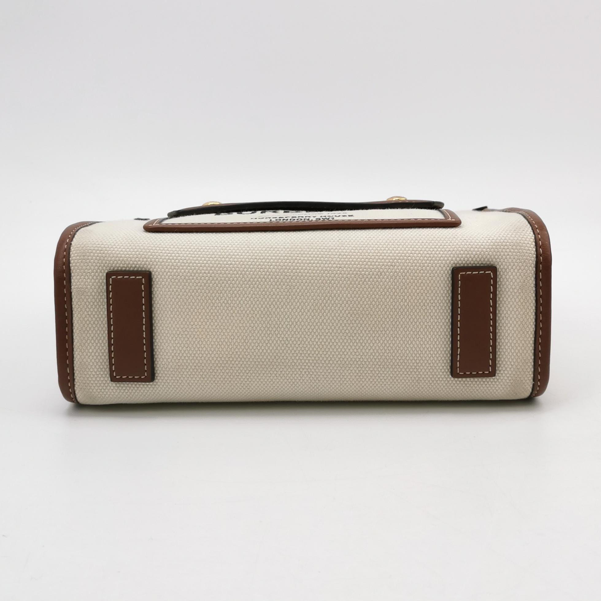 Burberry Freya Shopping Tote Canvas with Leather Mini — photo 6 of 16