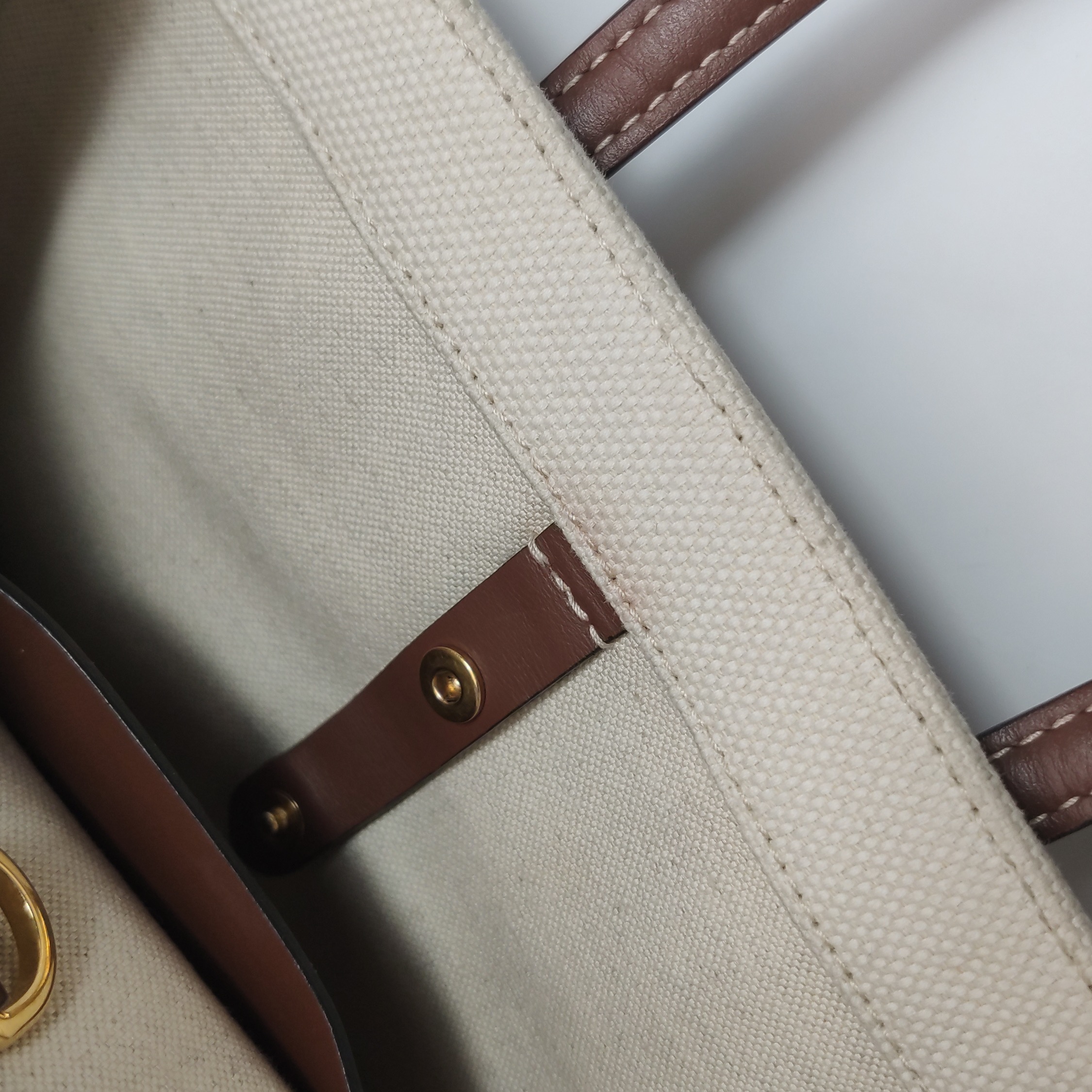 Burberry Freya Shopping Tote Canvas with Leather Mini — photo 11 of 16