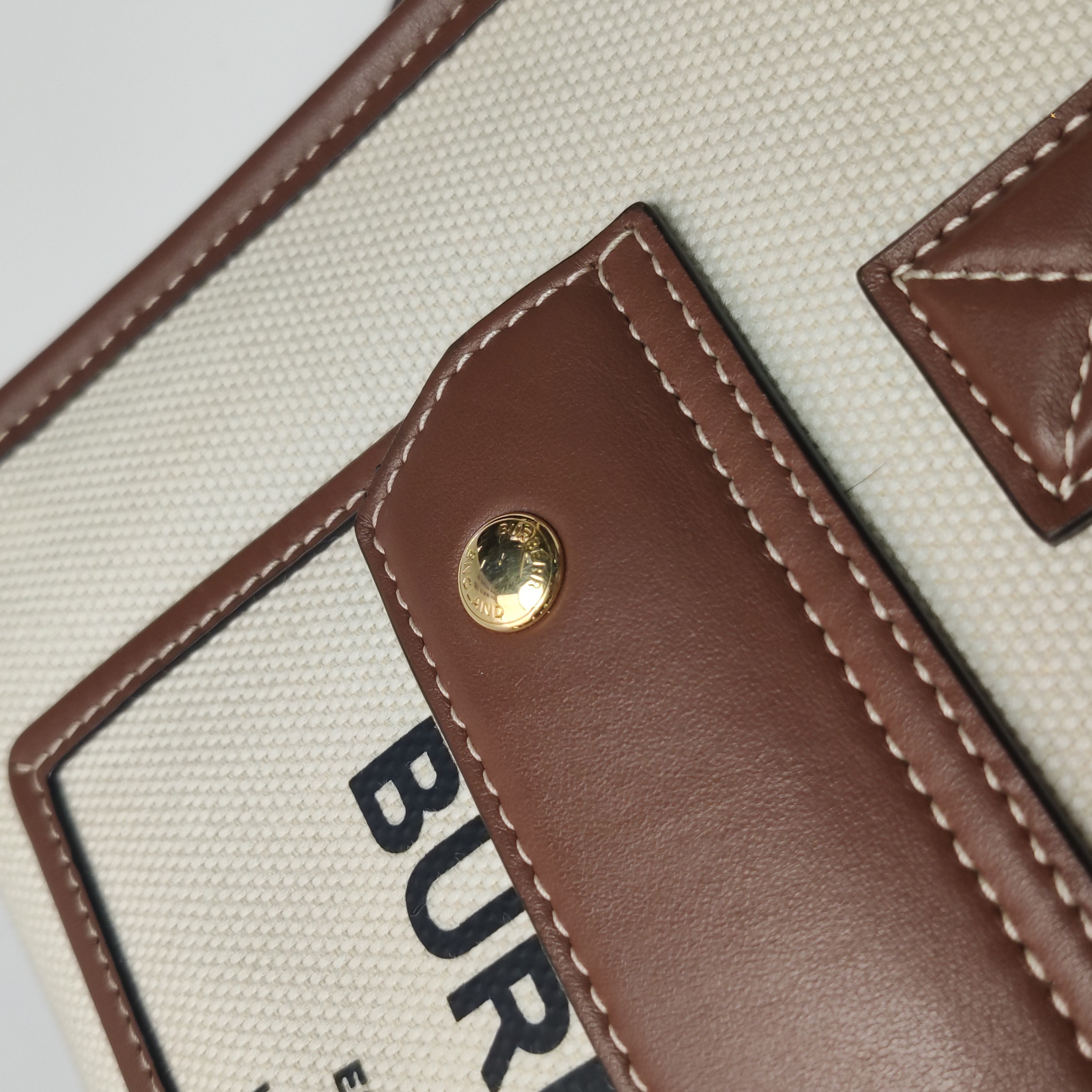 Burberry Freya Shopping Tote Canvas with Leather Mini — photo 10 of 16