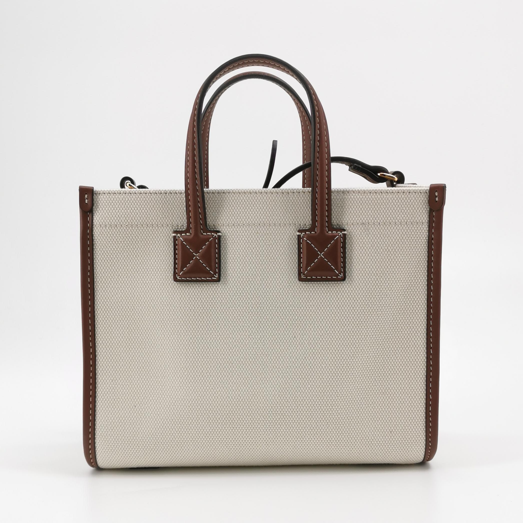 Burberry Freya Shopping Tote Canvas with Leather Mini — photo 3 of 14