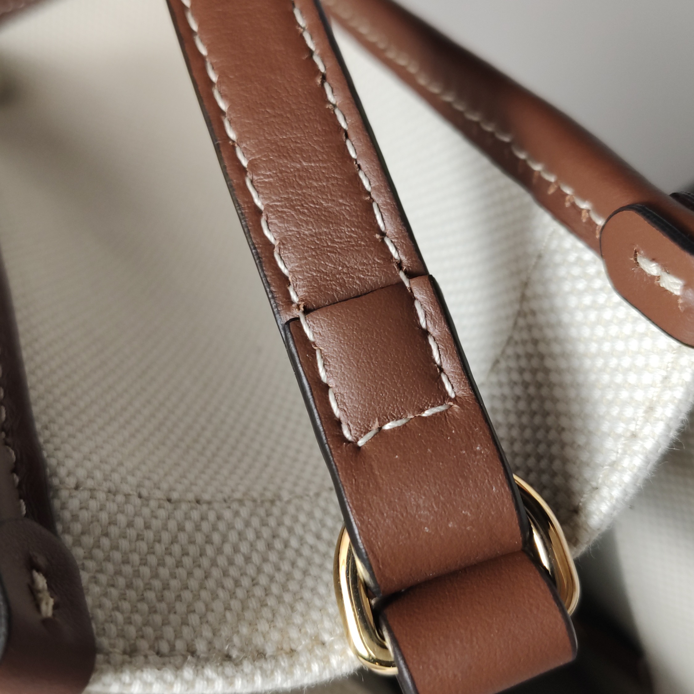 Burberry Freya Shopping Tote Canvas with Leather Mini — photo 11 of 14