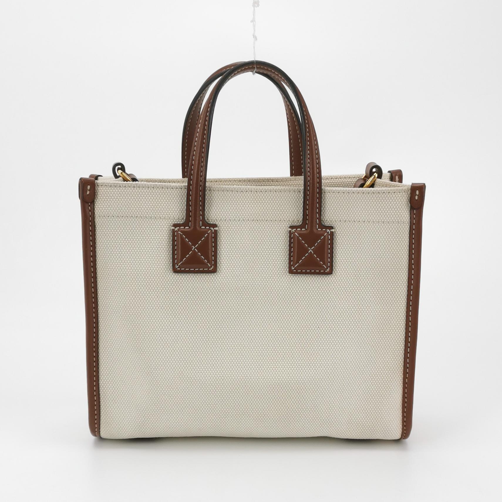 Burberry Freya Shopping Tote Canvas with Leather Mini — photo 3 of 15