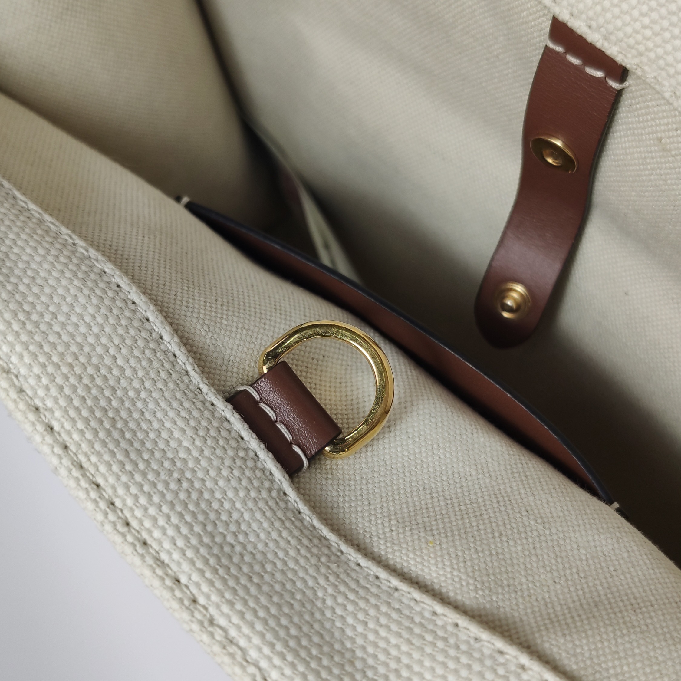 Burberry Freya Shopping Tote Canvas with Leather Mini — photo 9 of 15