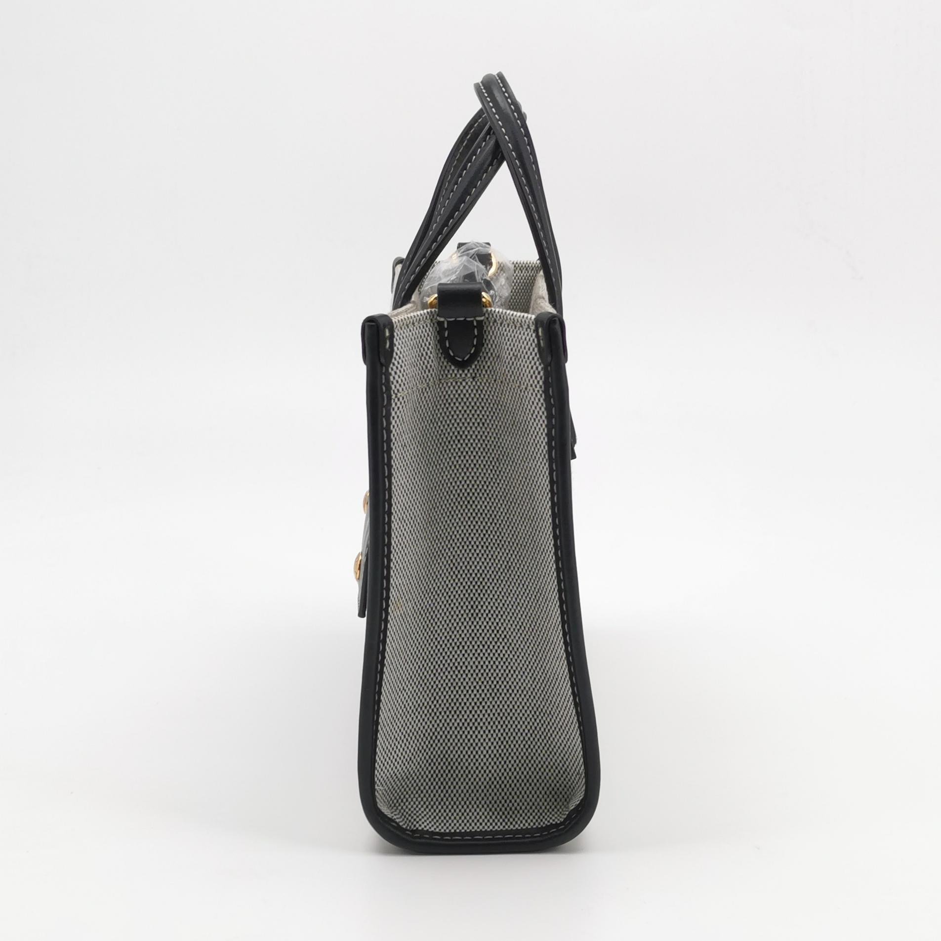 Burberry Freya Shopping Tote Canvas with Leather Mini — photo 5 of 15