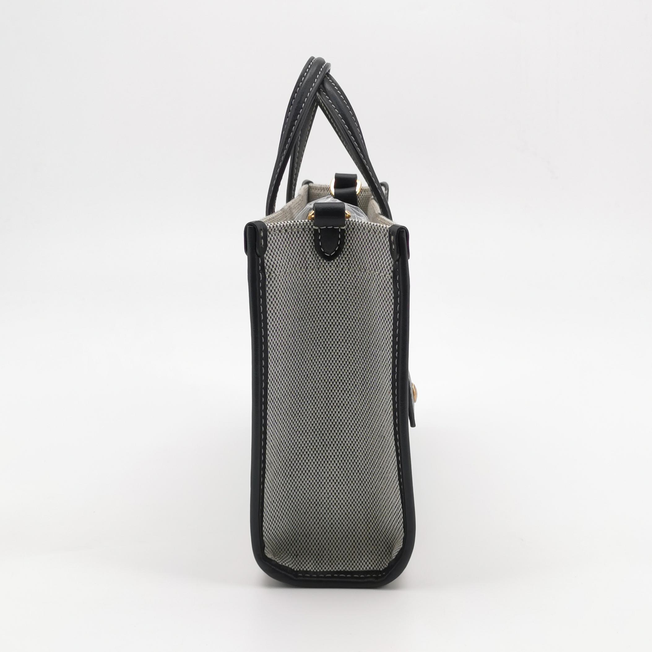Burberry Freya Shopping Tote Canvas with Leather Mini — photo 4 of 15