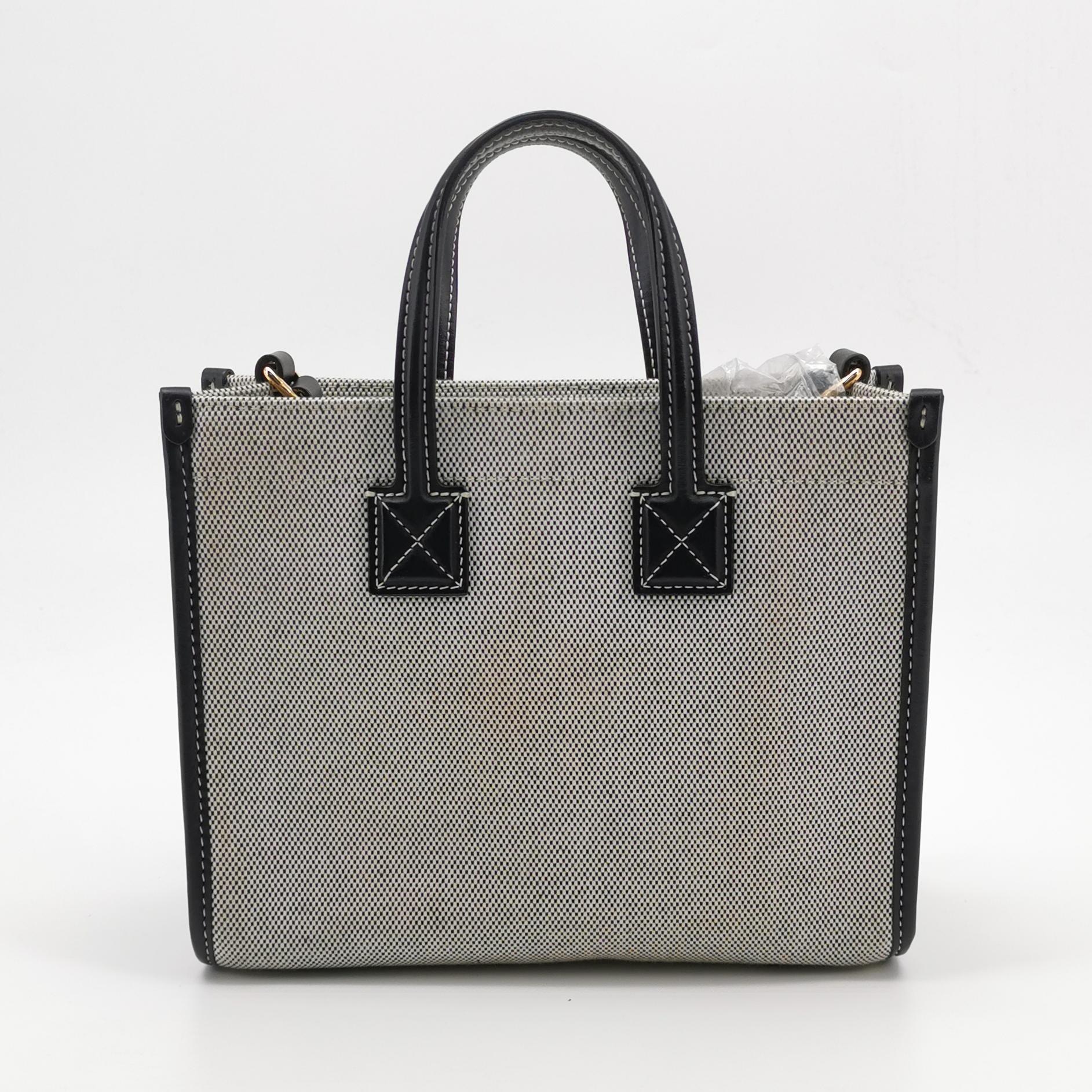 Burberry Freya Shopping Tote Canvas with Leather Mini — photo 3 of 15