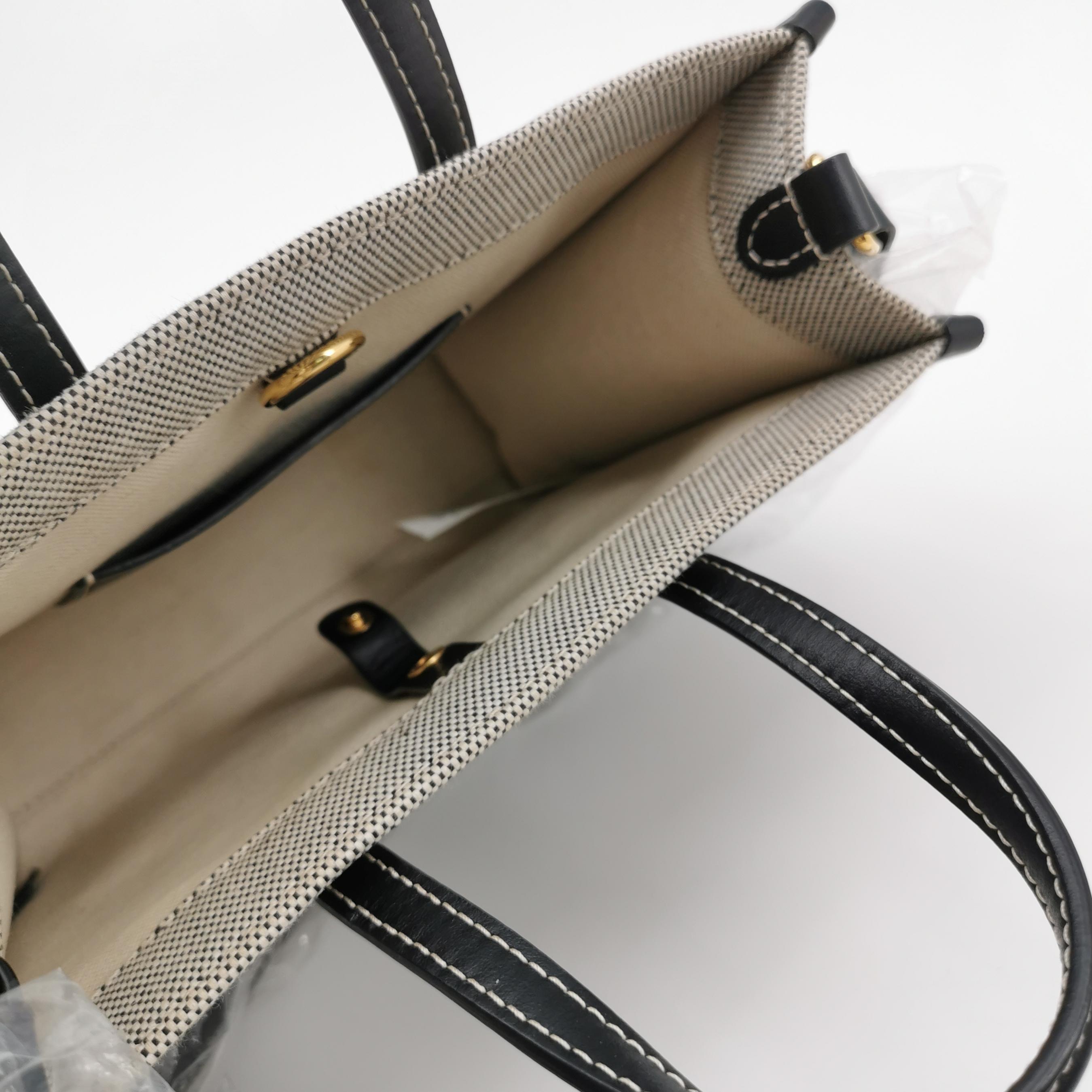 Burberry Freya Shopping Tote Canvas with Leather Mini — photo 7 of 15