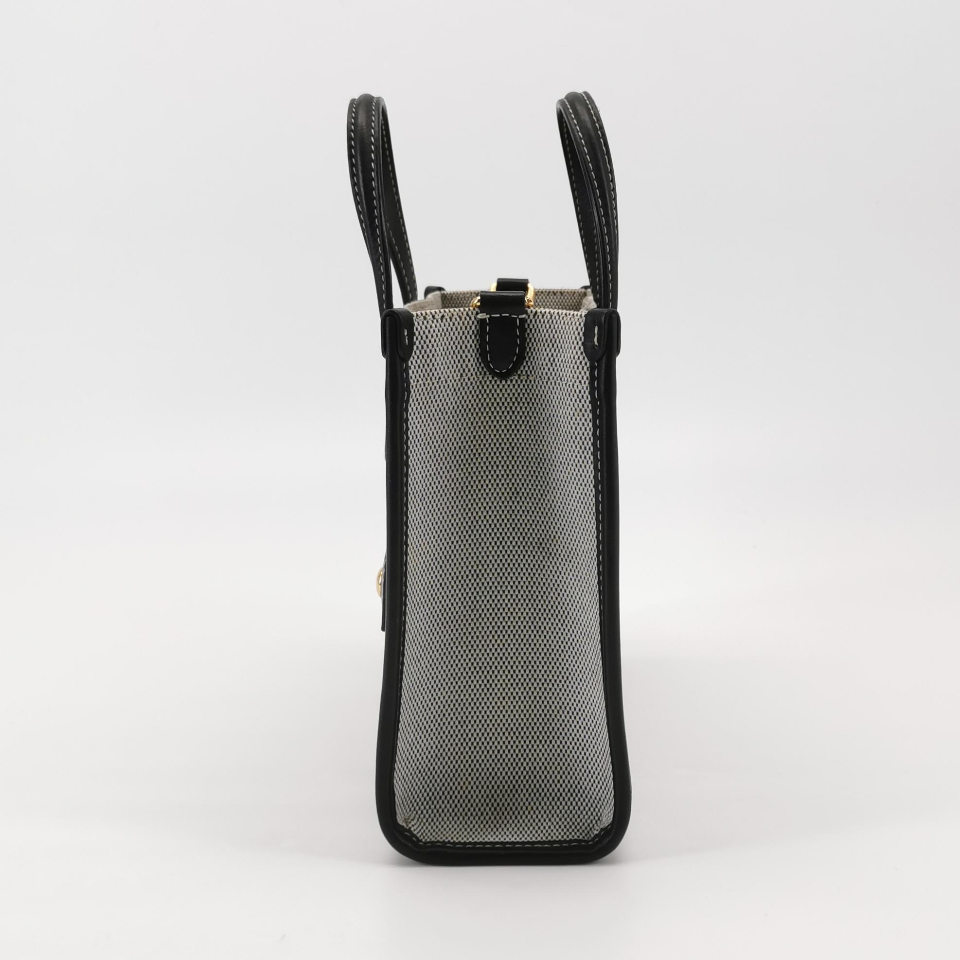 Burberry Freya Shopping Tote Canvas with Leather Mini — photo 4 of 15