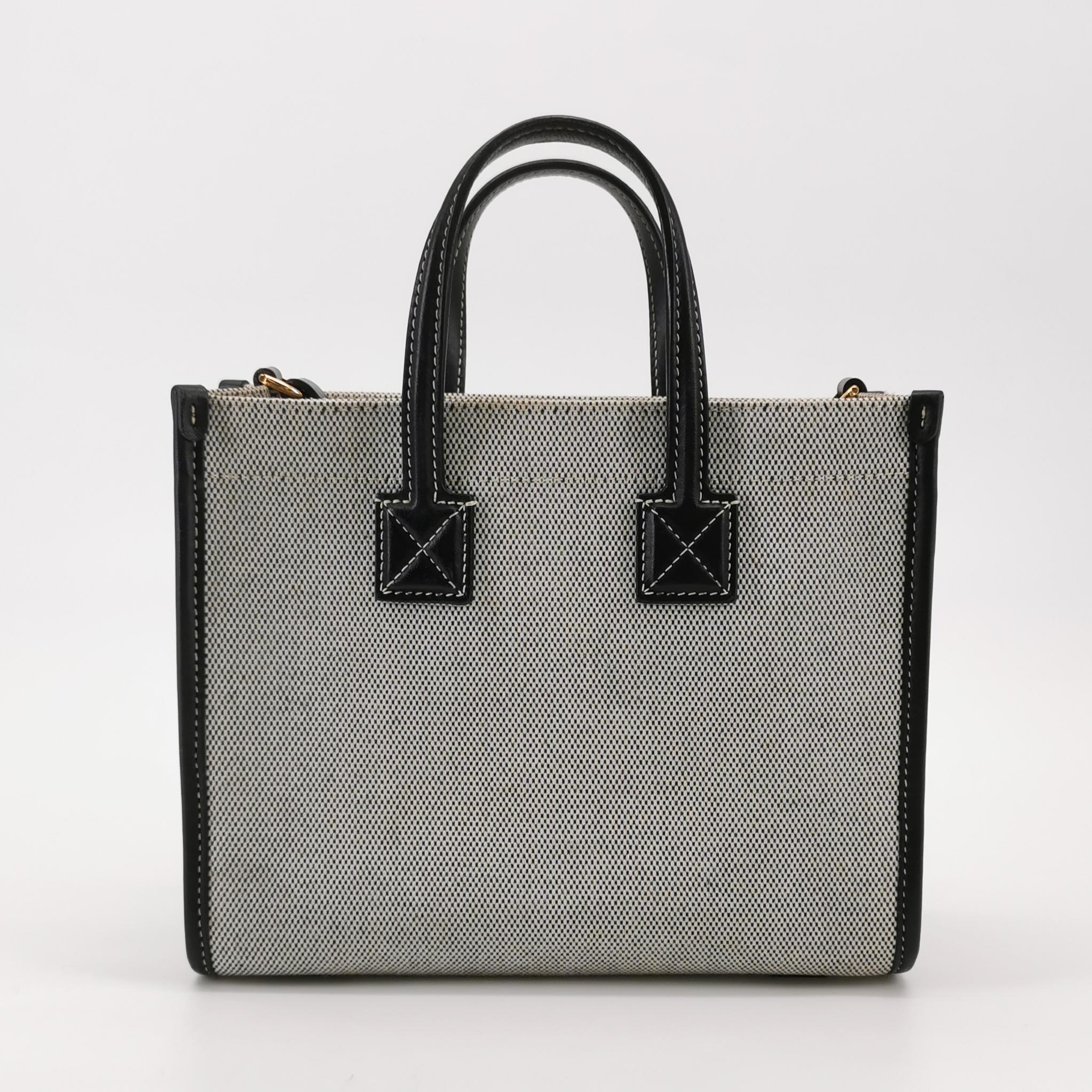 Burberry Freya Shopping Tote Canvas with Leather Mini — photo 3 of 15