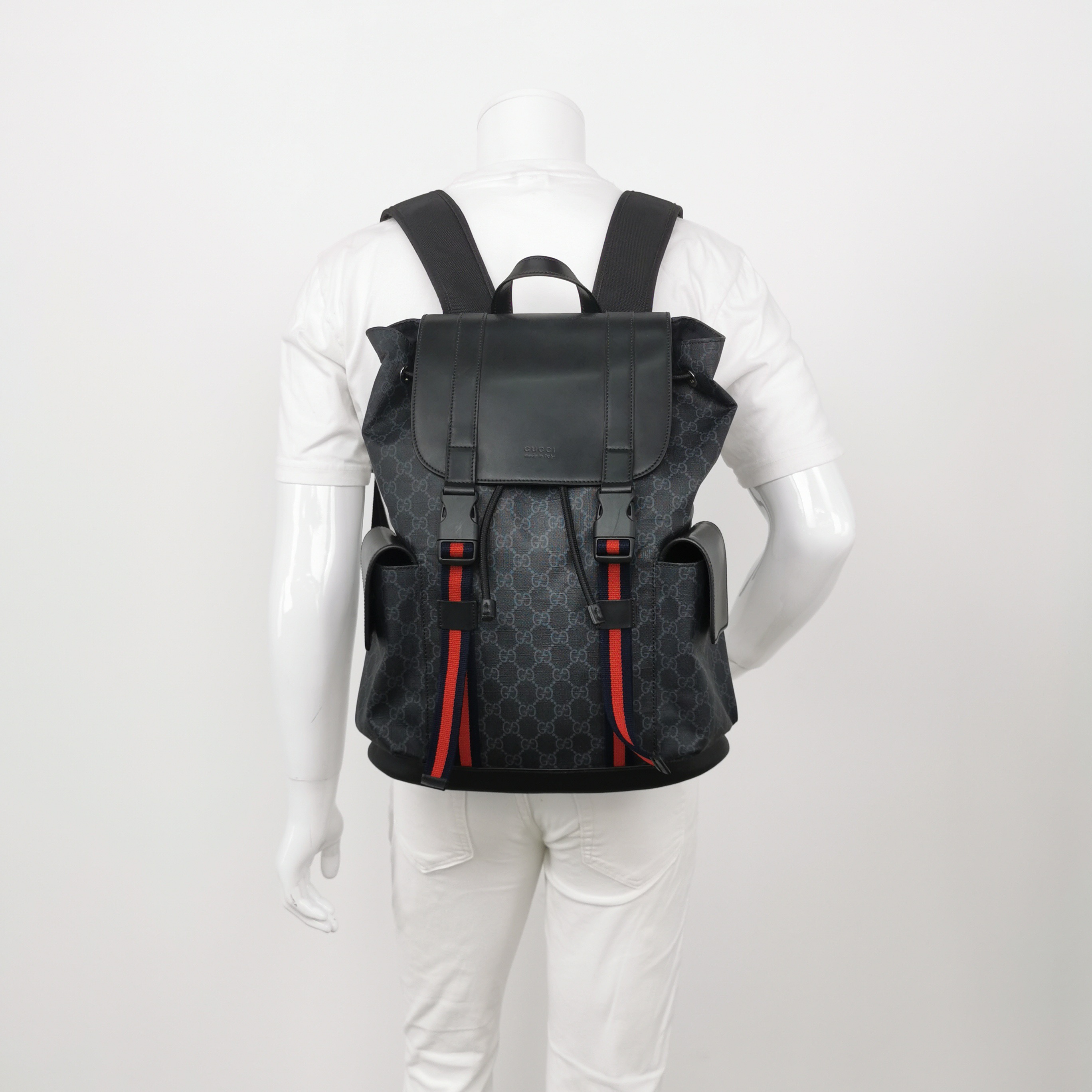 Gucci Double Pocket Buckle Backpack GG Coated Canvas Large — alternate view