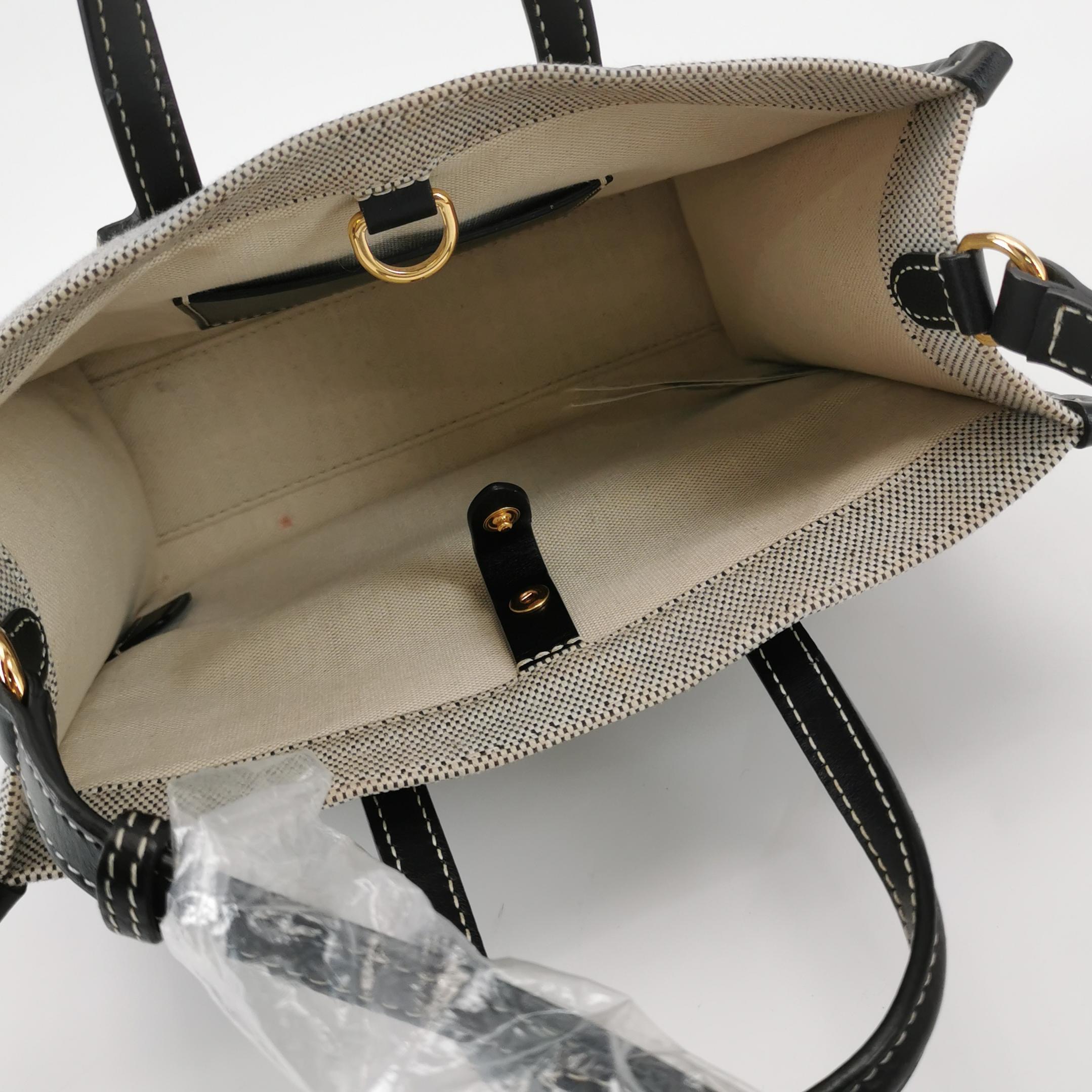 Burberry Freya Shopping Tote Canvas with Leather Mini — photo 7 of 15
