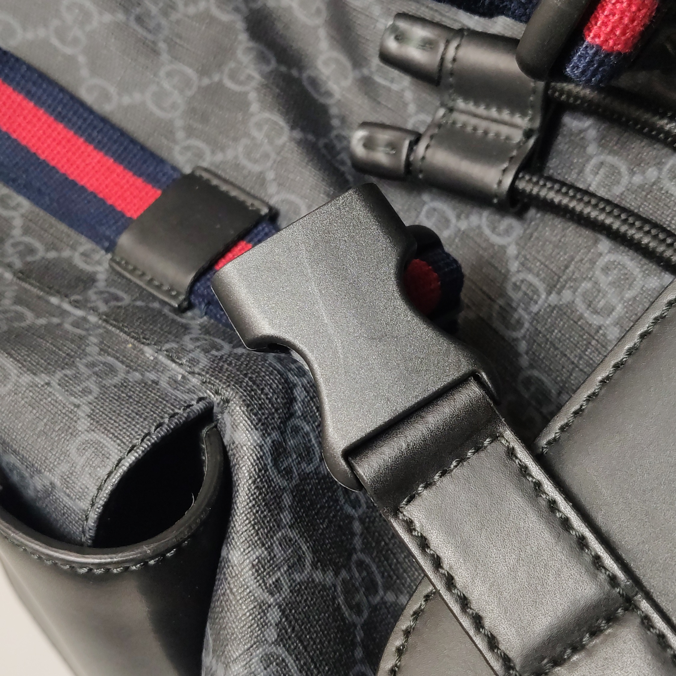 Gucci Double Pocket Buckle Backpack GG Coated Canvas Large — photo 10 of 19