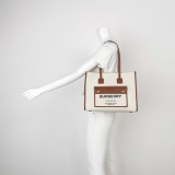 Burberry Freya Shopping Tote Canvas with Leather Small — thumbnail 2