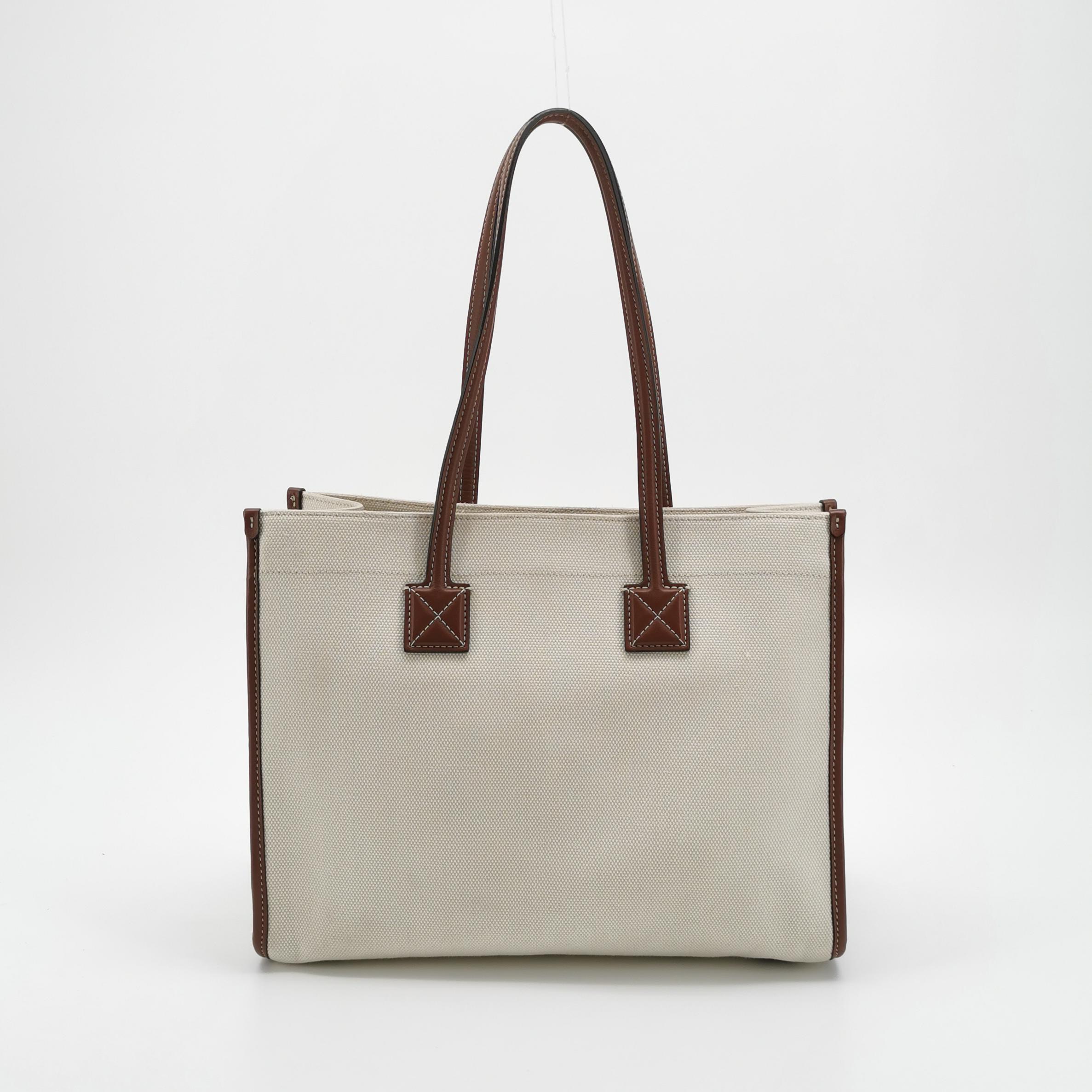 Burberry Freya Shopping Tote Canvas with Leather Small — photo 3 of 16