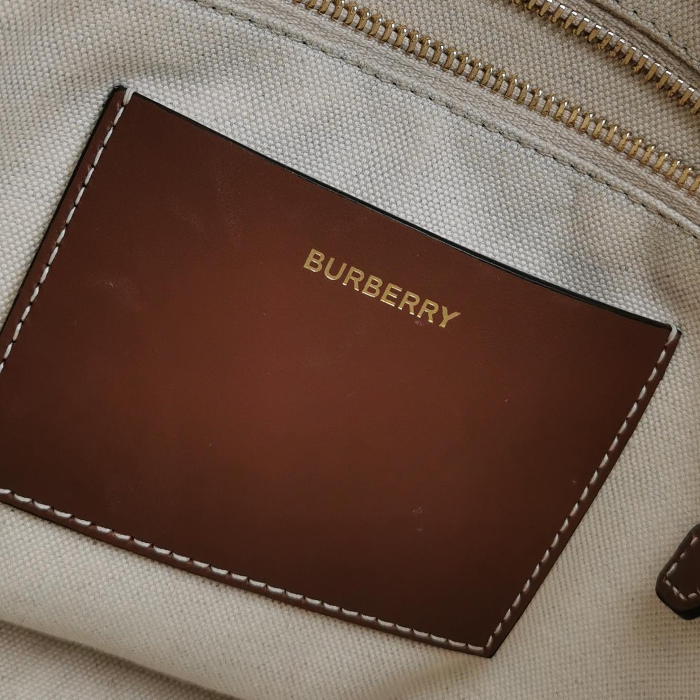 Burberry Freya Shopping Tote Canvas with Leather Small — photo 8 of 16