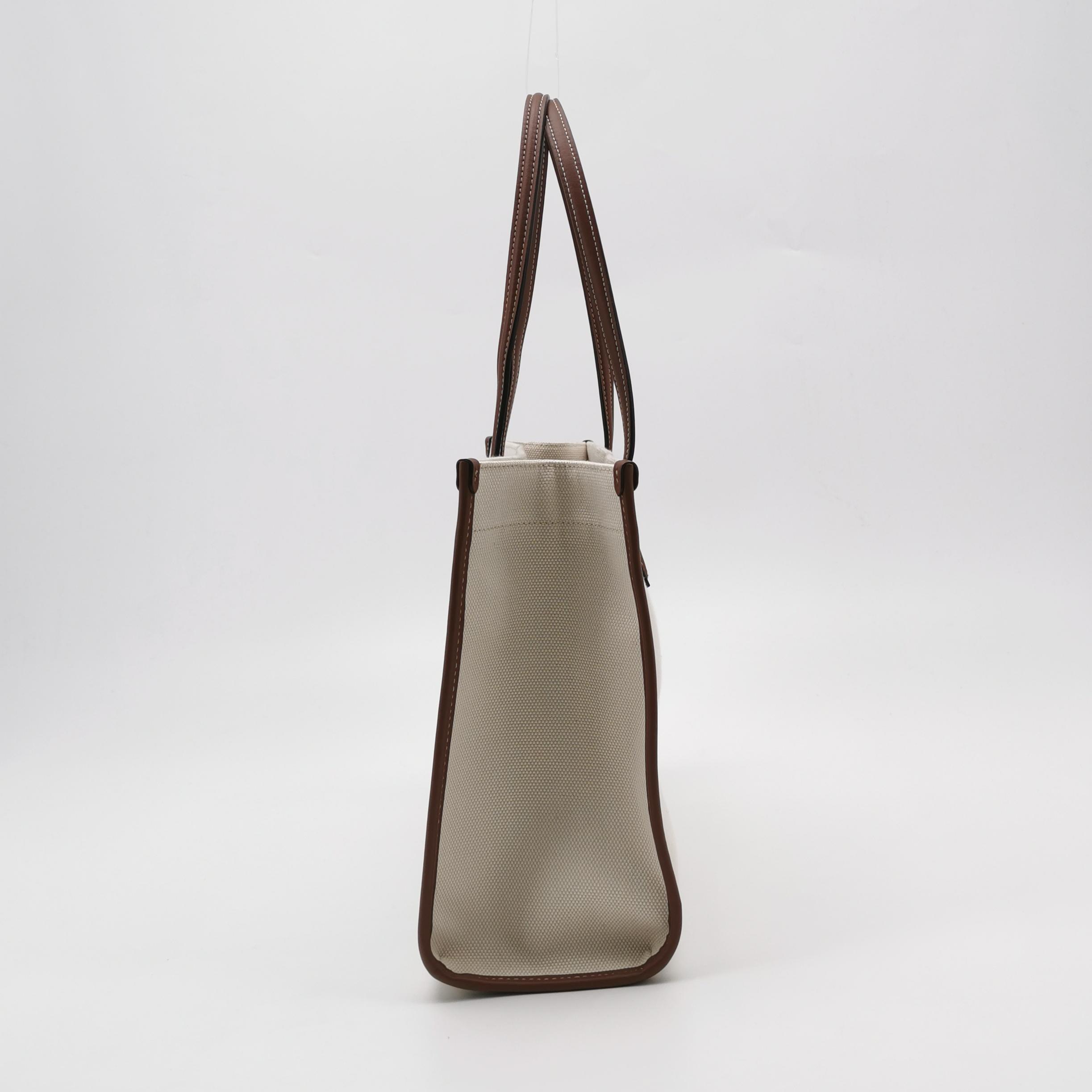 Burberry Freya Shopping Tote Canvas with Leather Small — photo 5 of 16