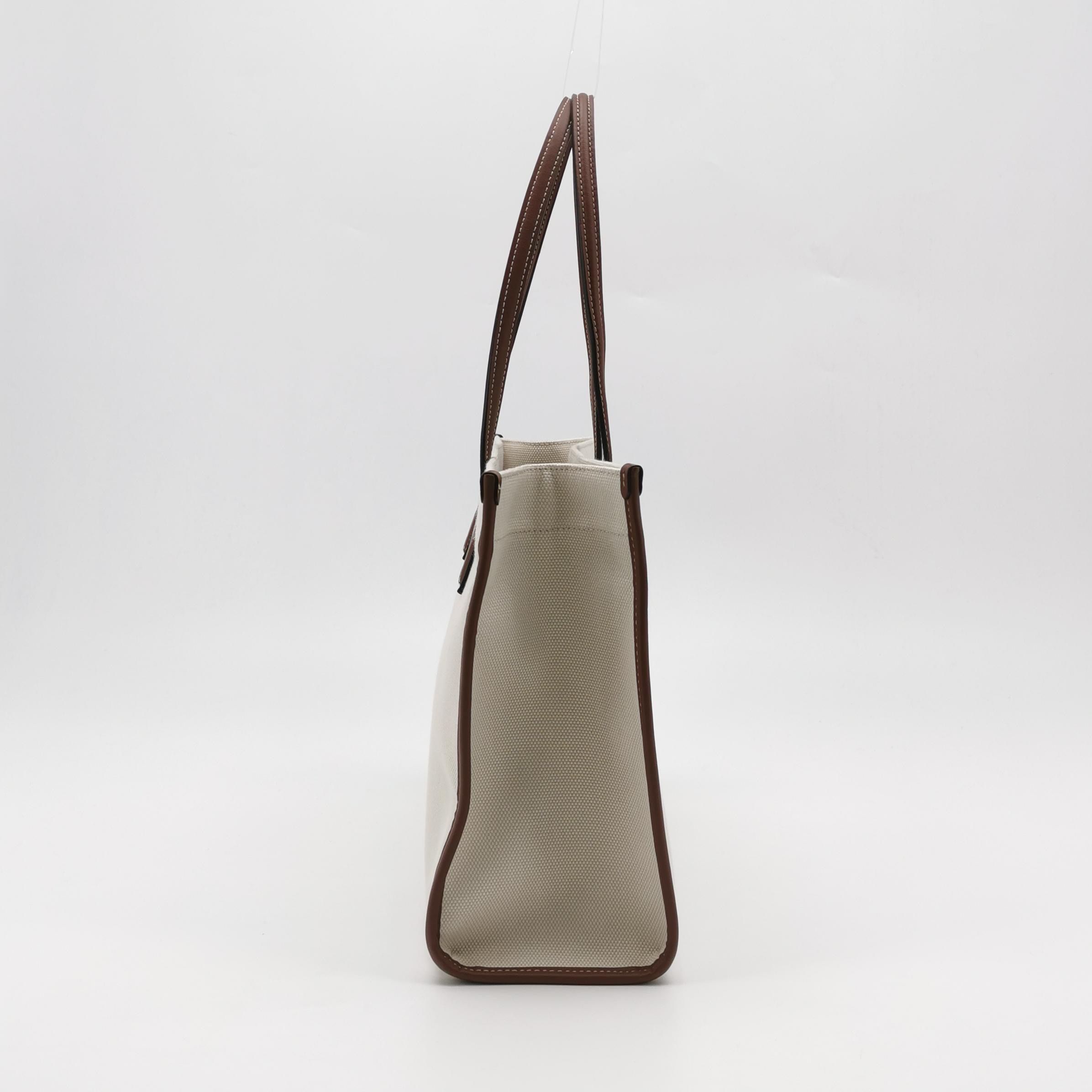 Burberry Freya Shopping Tote Canvas with Leather Small — photo 4 of 16