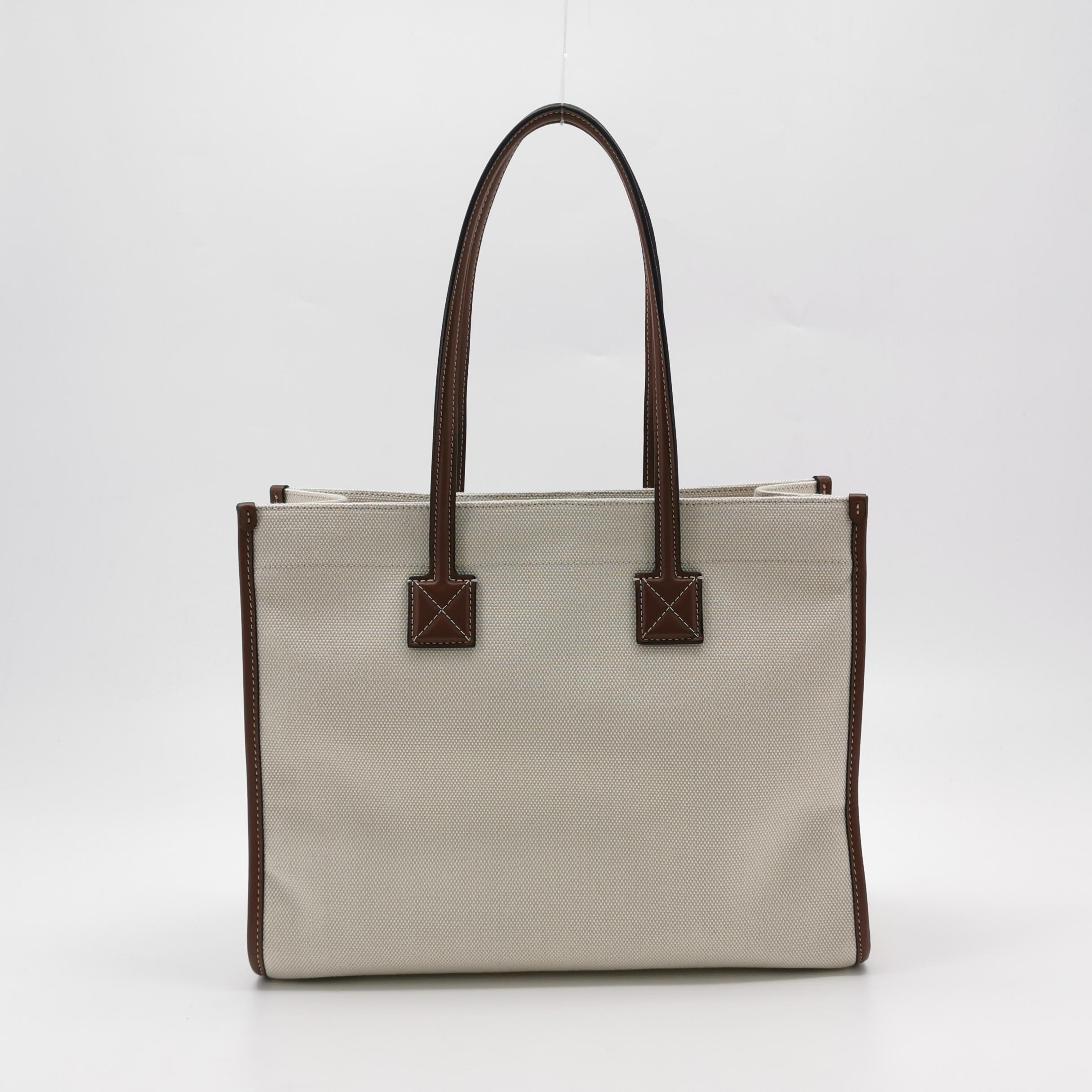 Burberry Freya Shopping Tote Canvas with Leather Small — photo 3 of 16