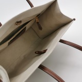Burberry Freya Shopping Tote Canvas with Leather Small — thumbnail 7