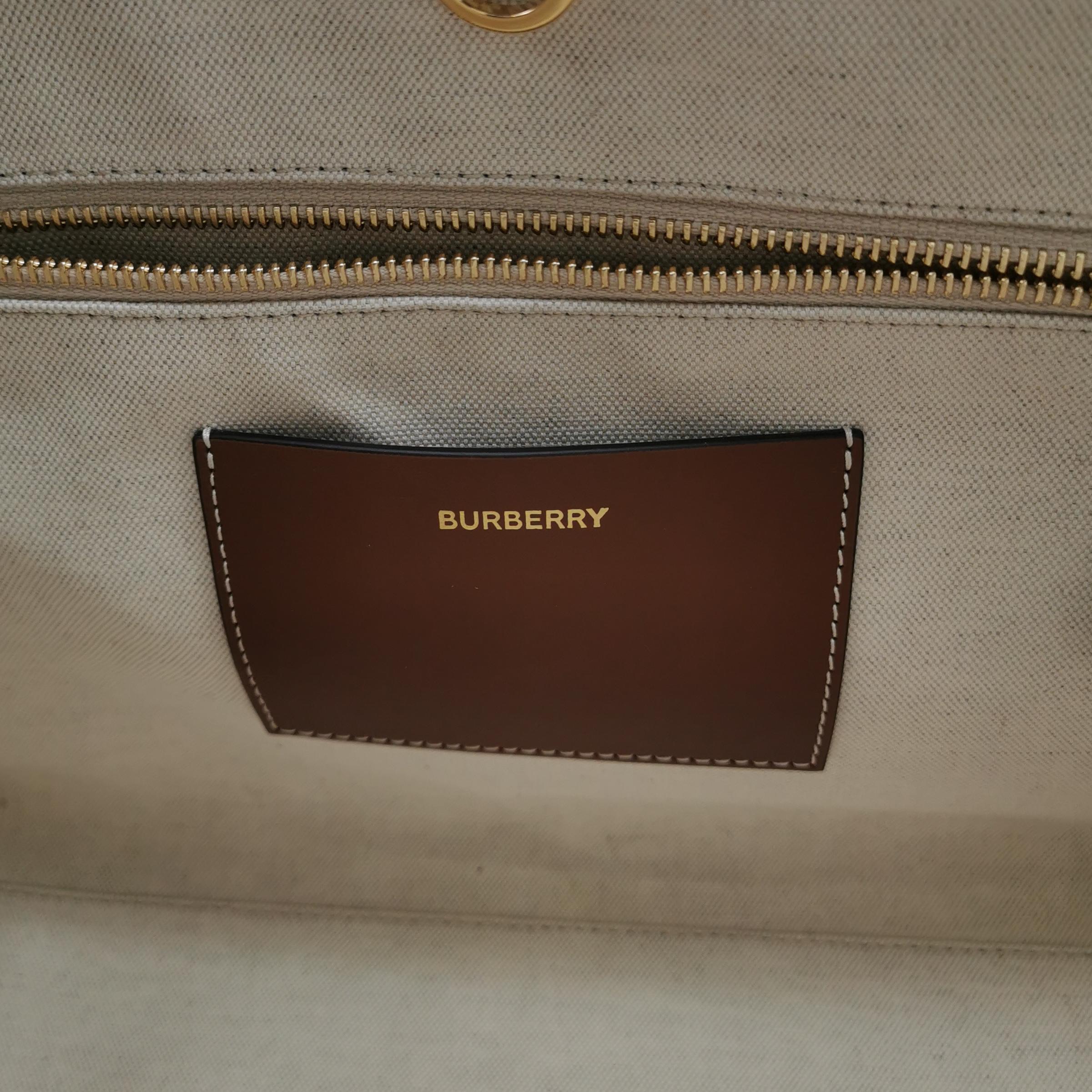 Burberry Freya Shopping Tote Canvas with Leather Small — photo 8 of 16