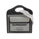 Burberry Logo Pocket Tote Canvas with Leather Mini — thumbnail 1