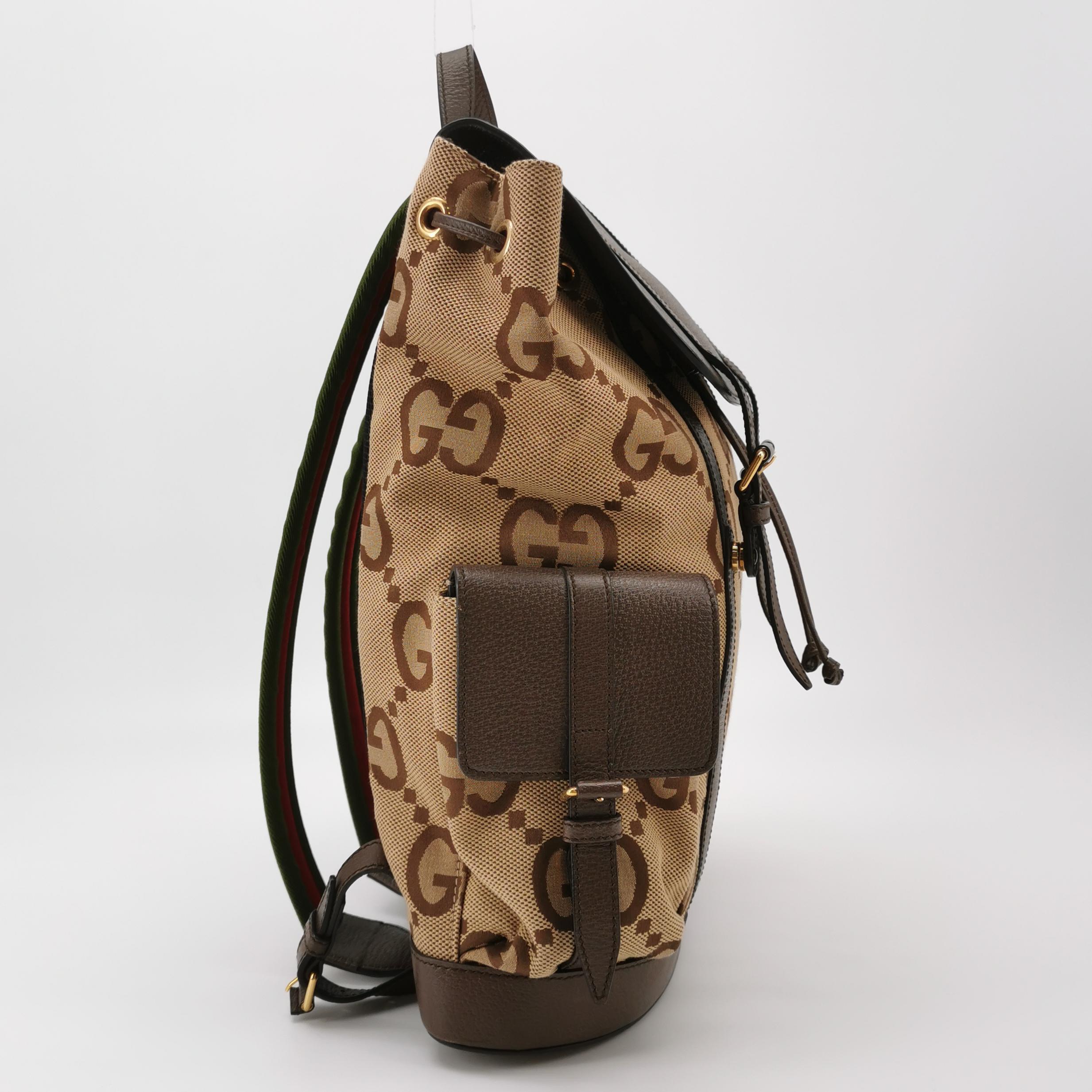 Gucci Double Pocket Belt Backpack Jumbo GG Canvas and Leather Large — photo 4 of 18