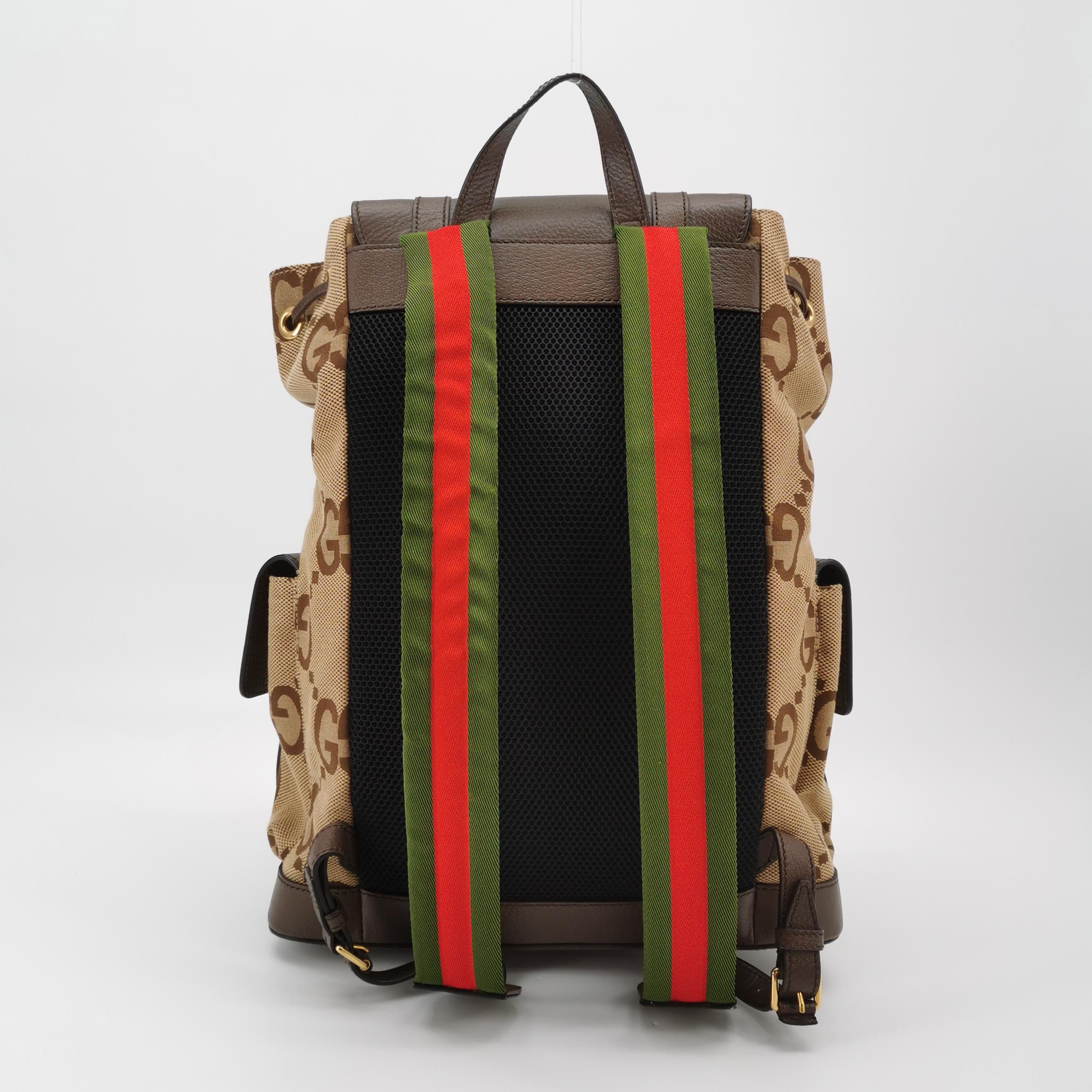 Gucci Double Pocket Belt Backpack Jumbo GG Canvas and Leather Large — photo 5 of 18