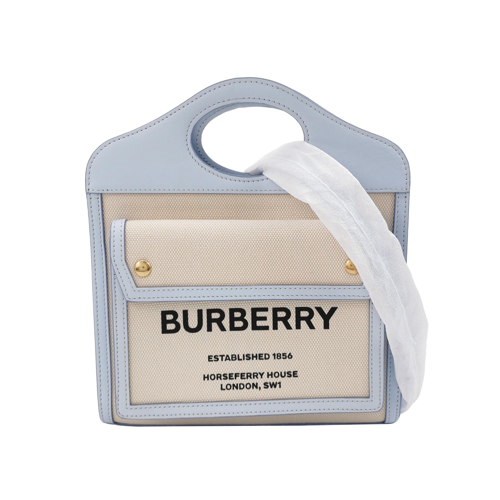 Burberry Logo Pocket Tote Canvas with Leather Mini — photo 1 of 13