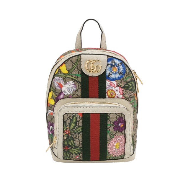 Gucci Ophidia Backpack Flora GG Coated Canvas and Leather Small — pre-owned, Vierlot