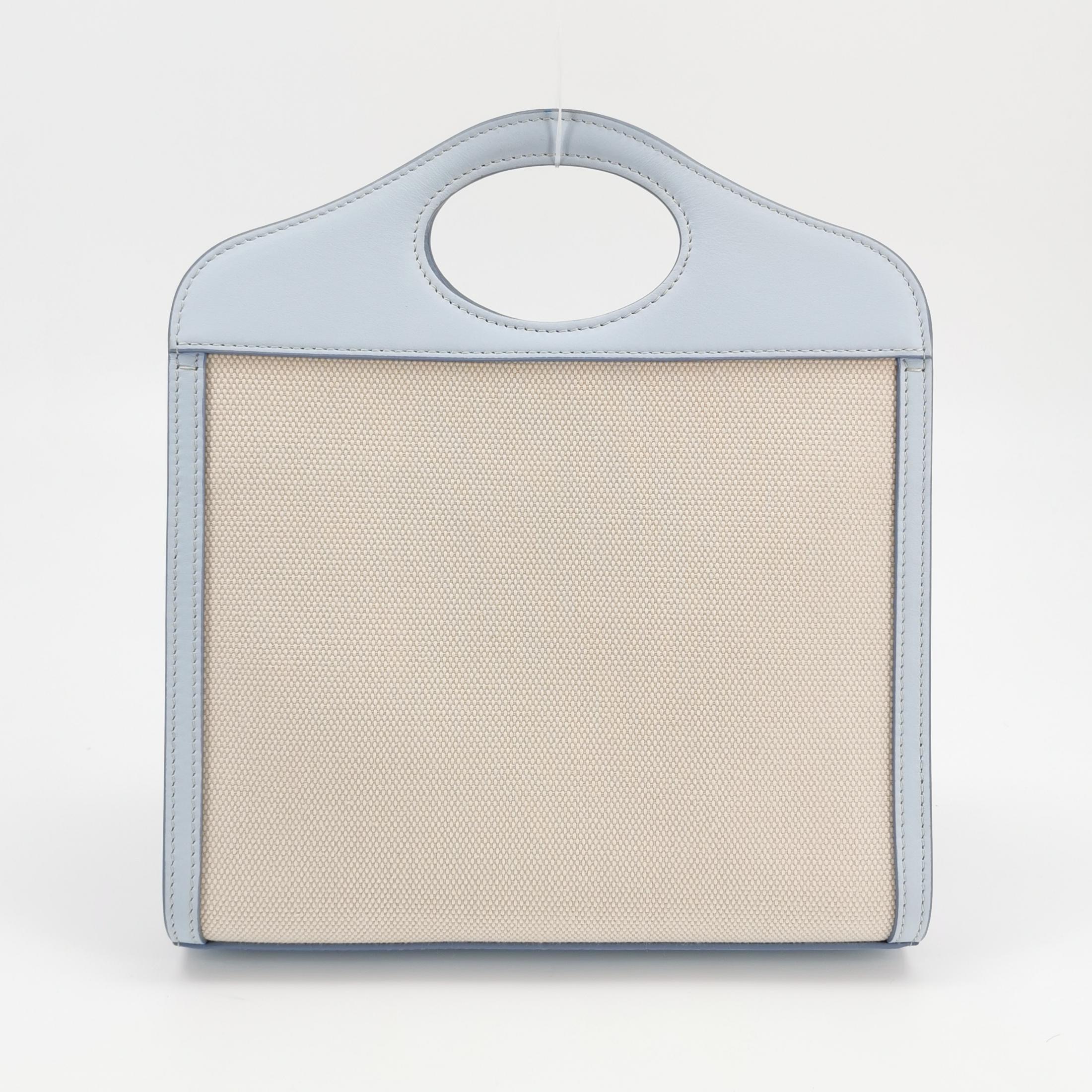 Burberry Logo Pocket Tote Canvas with Leather Mini — photo 3 of 13