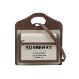 Burberry Logo Pocket Tote Canvas with Leather Mini — thumbnail 1