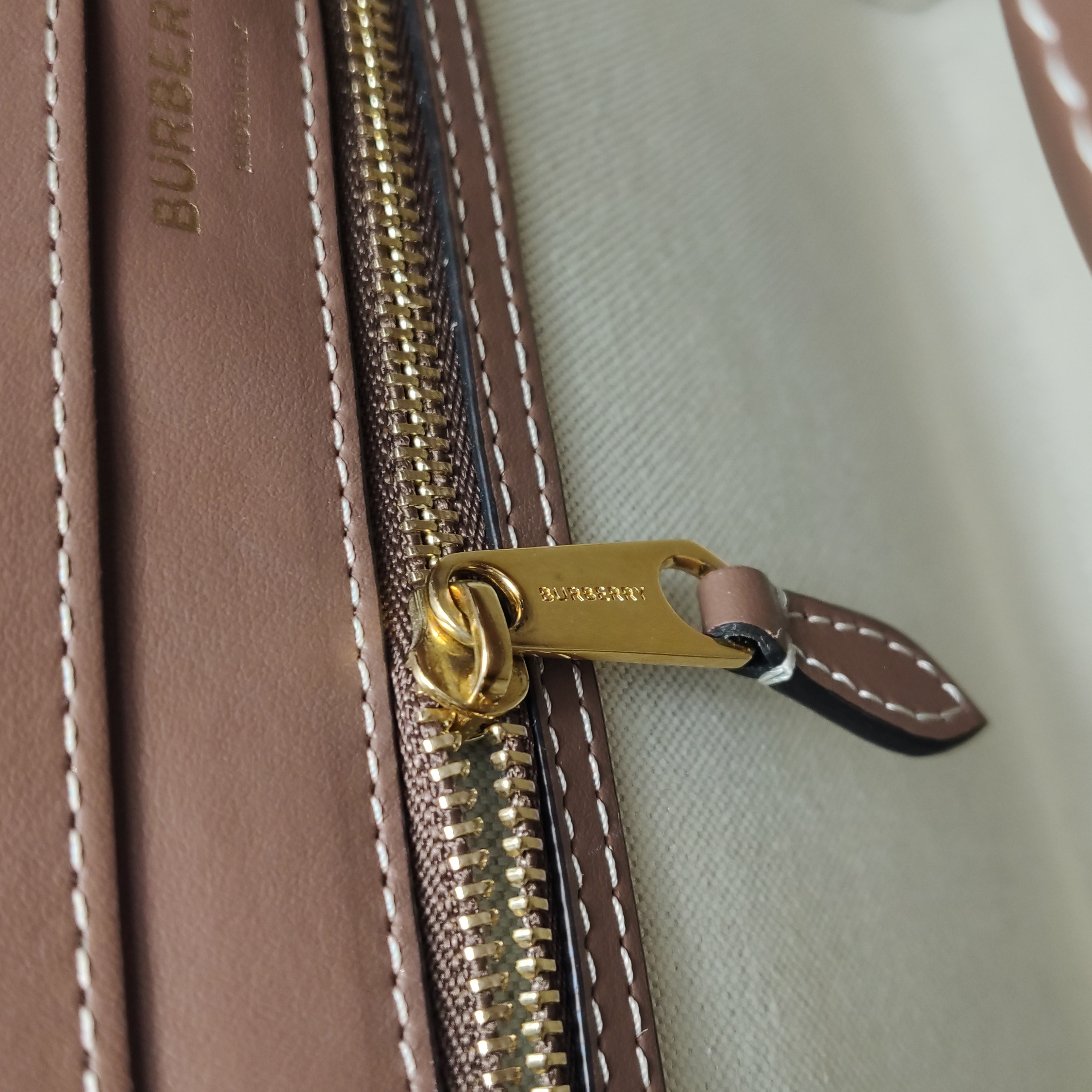 Burberry Logo Pocket Tote Canvas with Leather Mini — photo 9 of 15