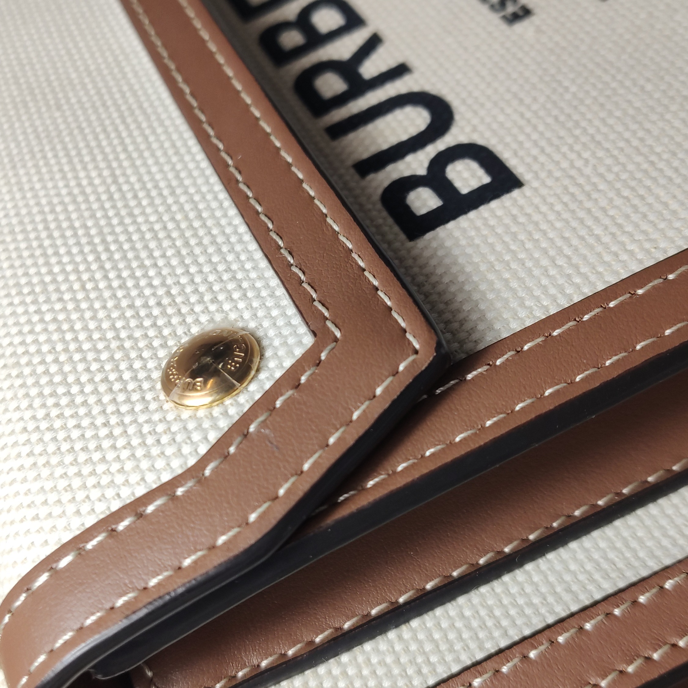 Burberry Logo Pocket Tote Canvas with Leather Mini — photo 11 of 15