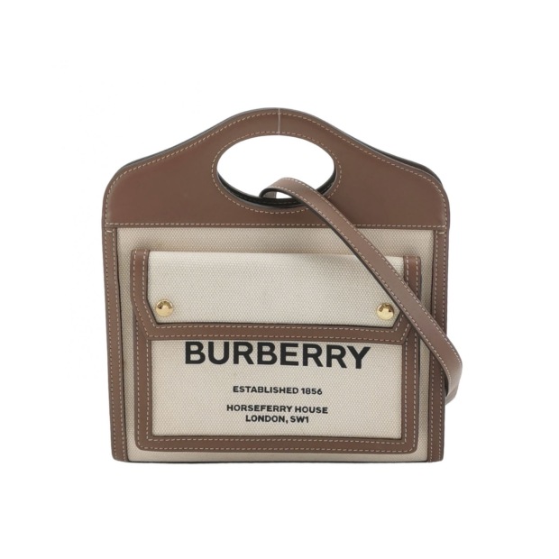 Burberry Logo Pocket Tote Canvas with Leather Mini — pre-owned, Vierlot
