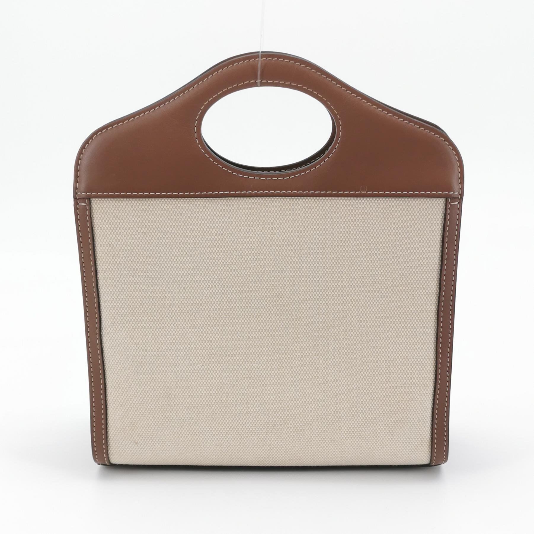 Burberry Logo Pocket Tote Canvas with Leather Mini — photo 3 of 15