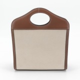 Burberry Logo Pocket Tote Canvas with Leather Mini — thumbnail 3