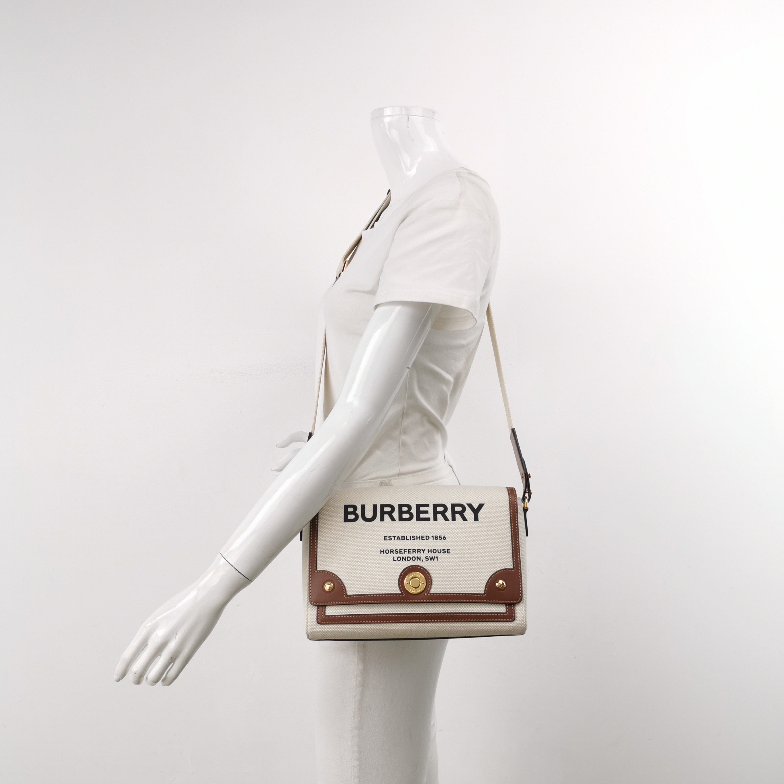 Burberry Note Crossbody Bag Canvas with Leather Medium — alternate view