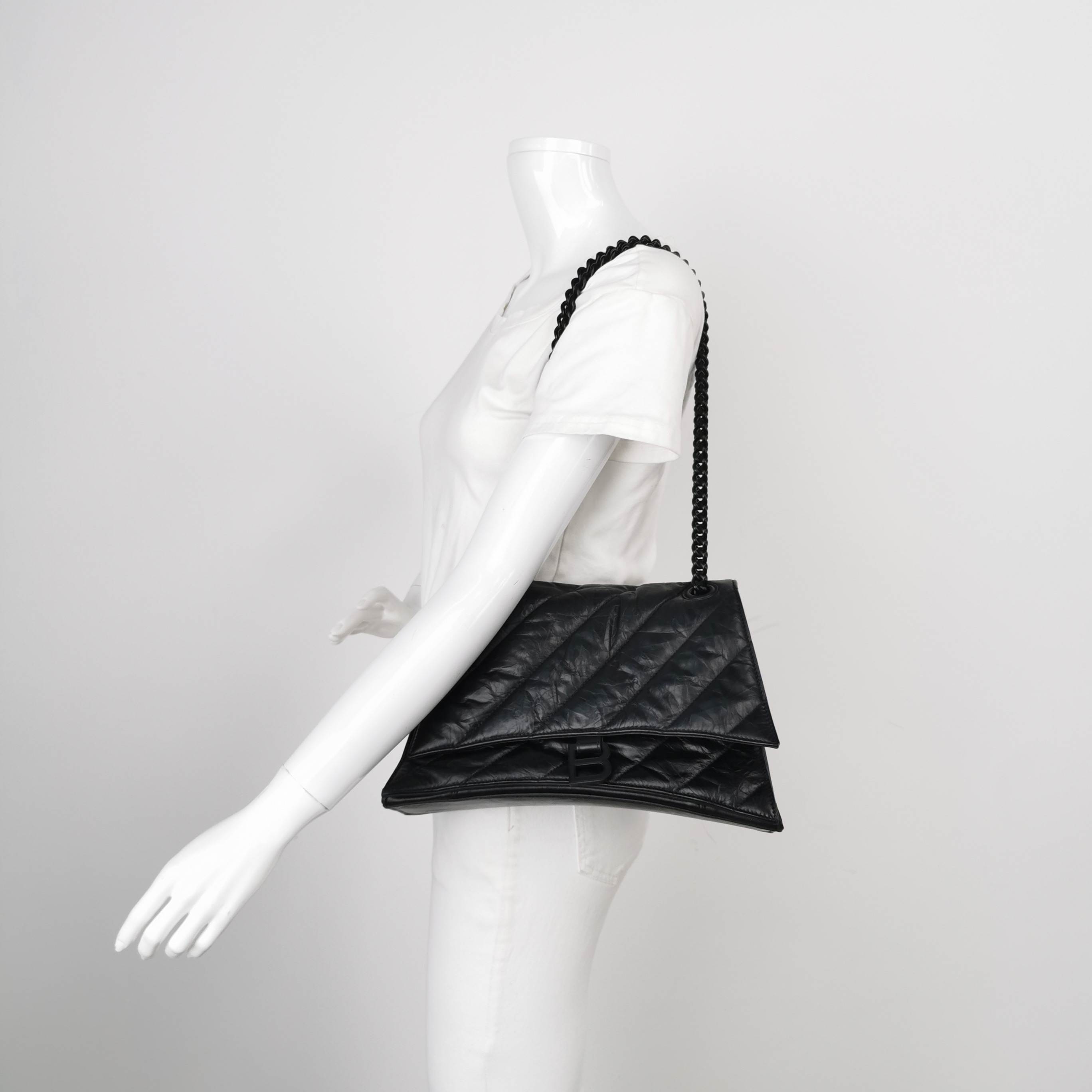Balenciaga Crush Chain Flap Bag Quilted Crushed Calfskin Medium — alternate view