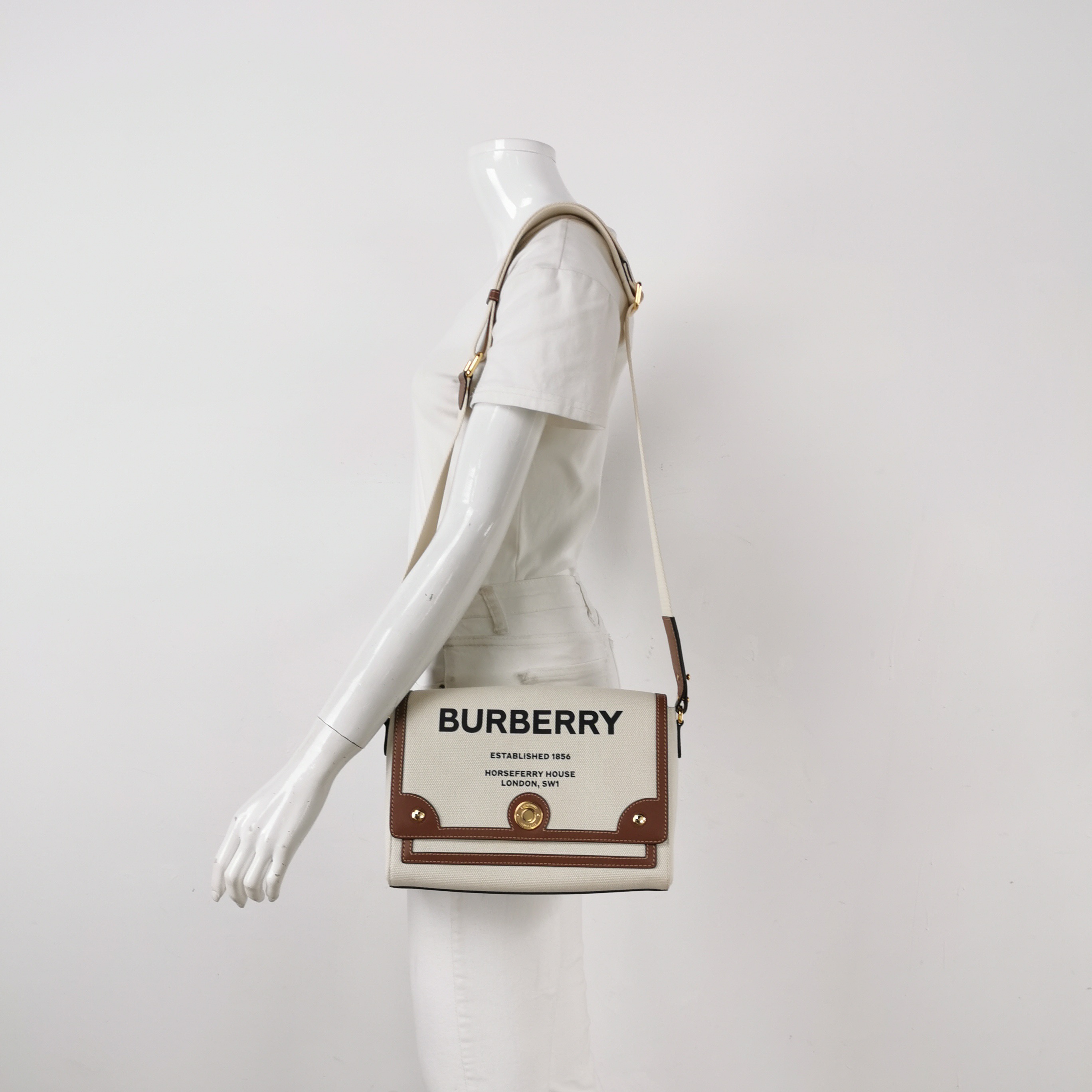 Burberry Note Crossbody Bag Canvas with Leather Medium — alternate view